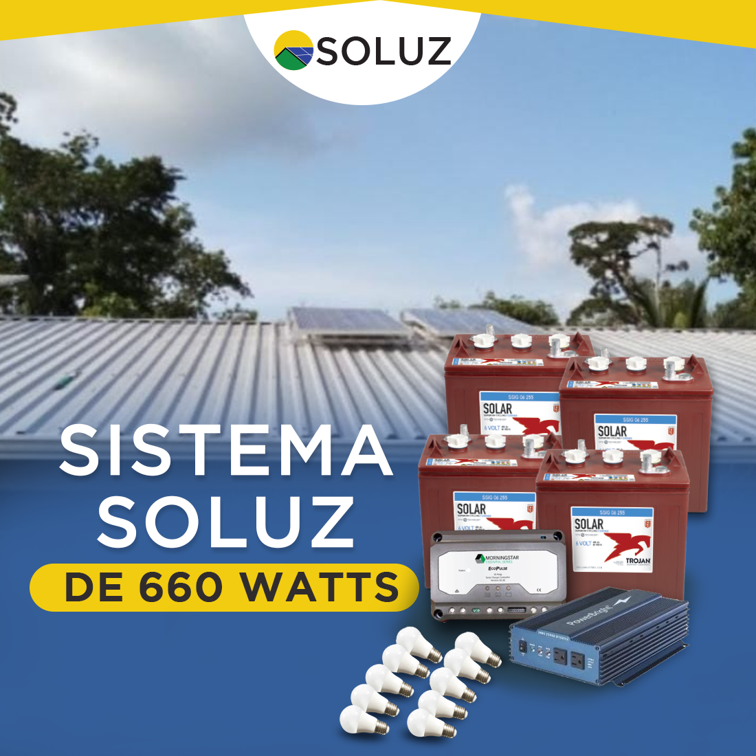 SOLUZ HONDURAS - Sistema solar de 660 watts para tu Hogar....