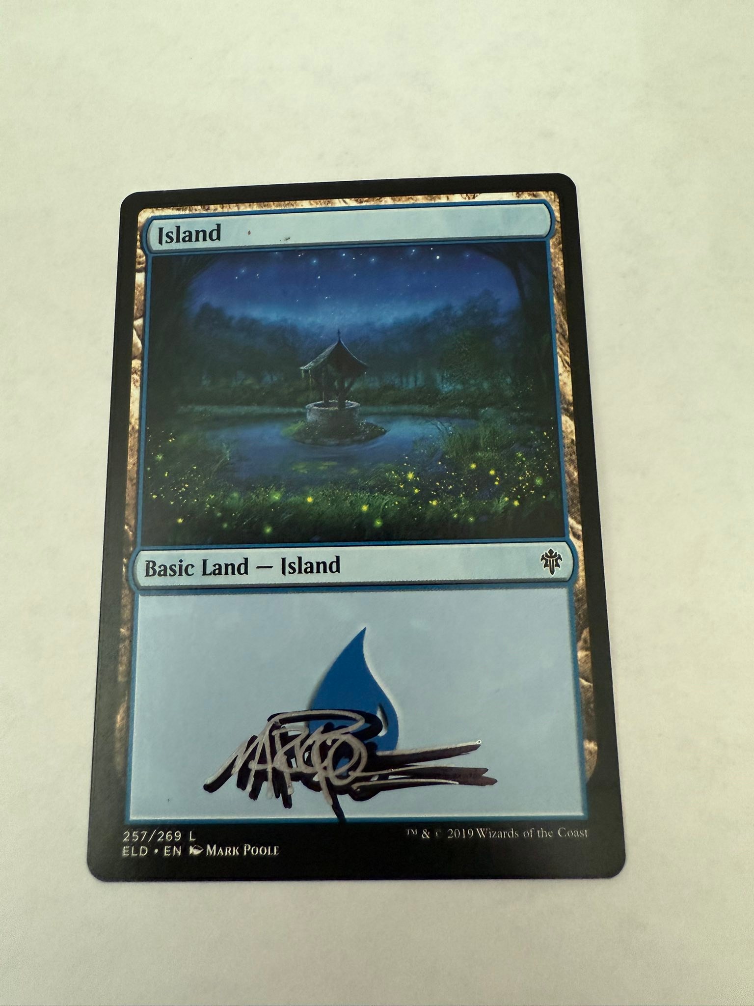 Hand-painted Magic: The Gathering Island card by Mark Poole