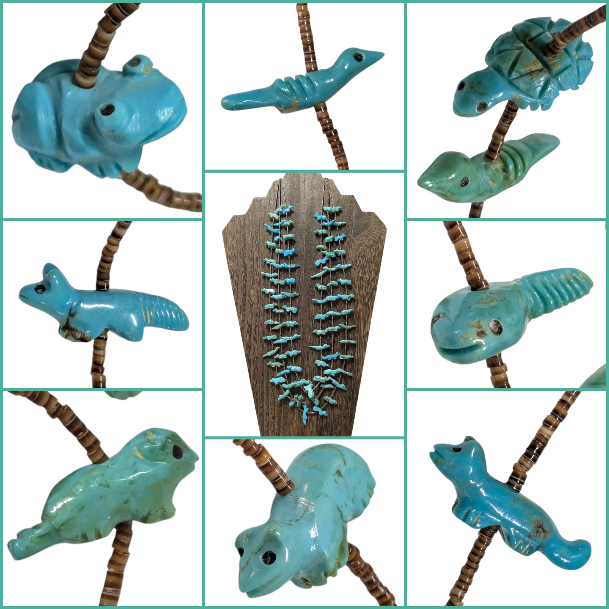 Lavina Kaskalla and Annette Tsikewa turquoise fetish necklace