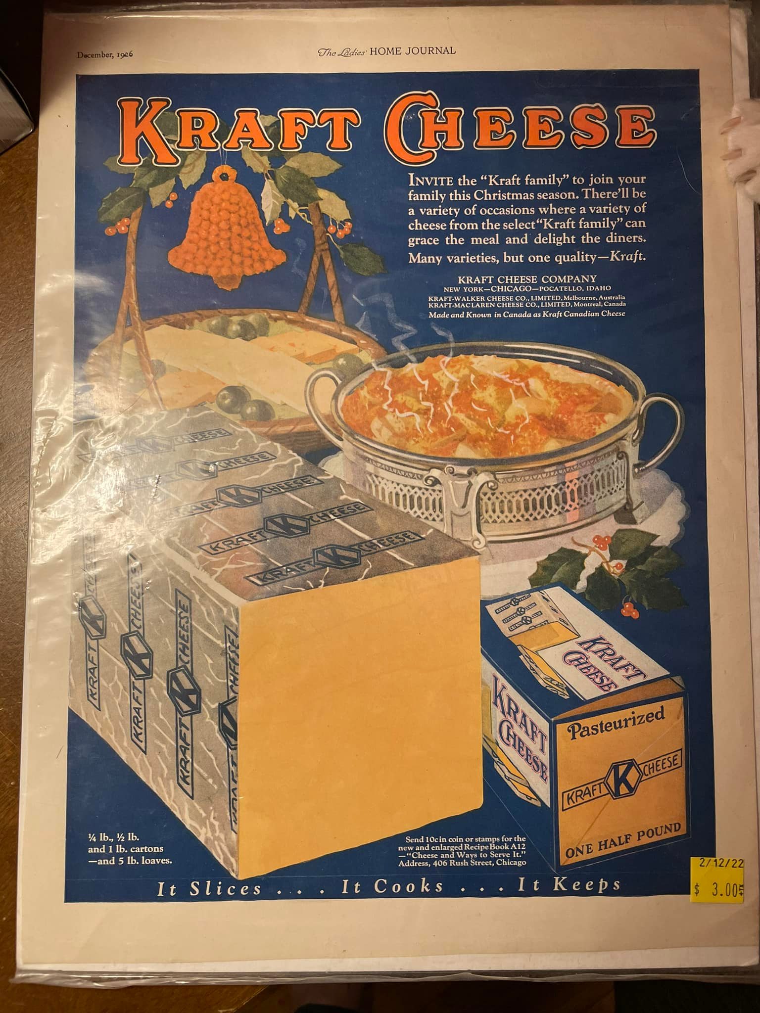 Vintage 1926 Kraft cheese ad found thrifting