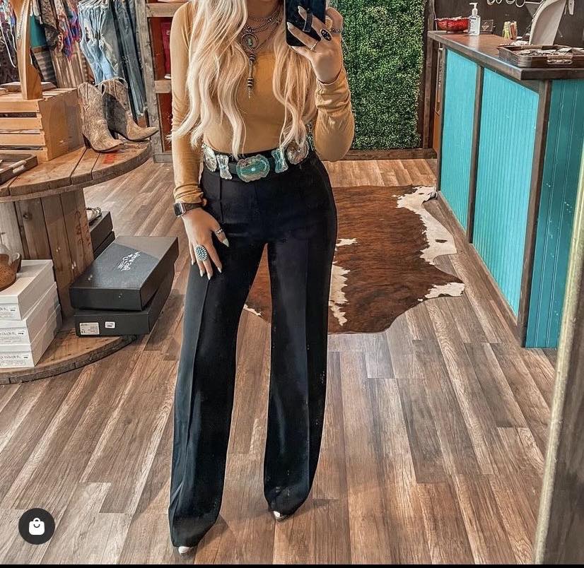 chinese dress ladies Pinto Ranch Pleated Black Western Dress Pants