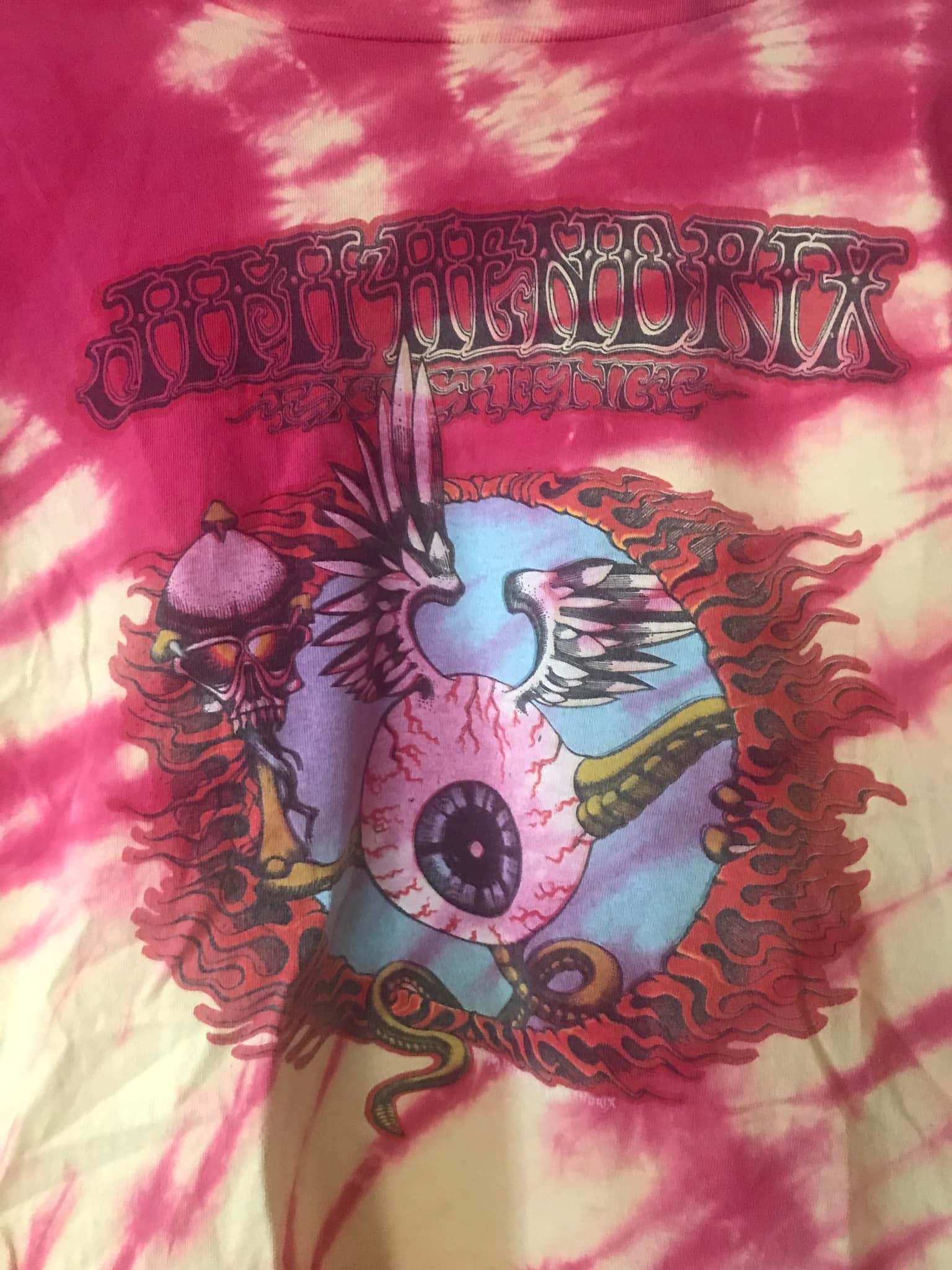 1989 vintage Jimi Hendrix Experience Flying Eyeball Tie Dye t 
