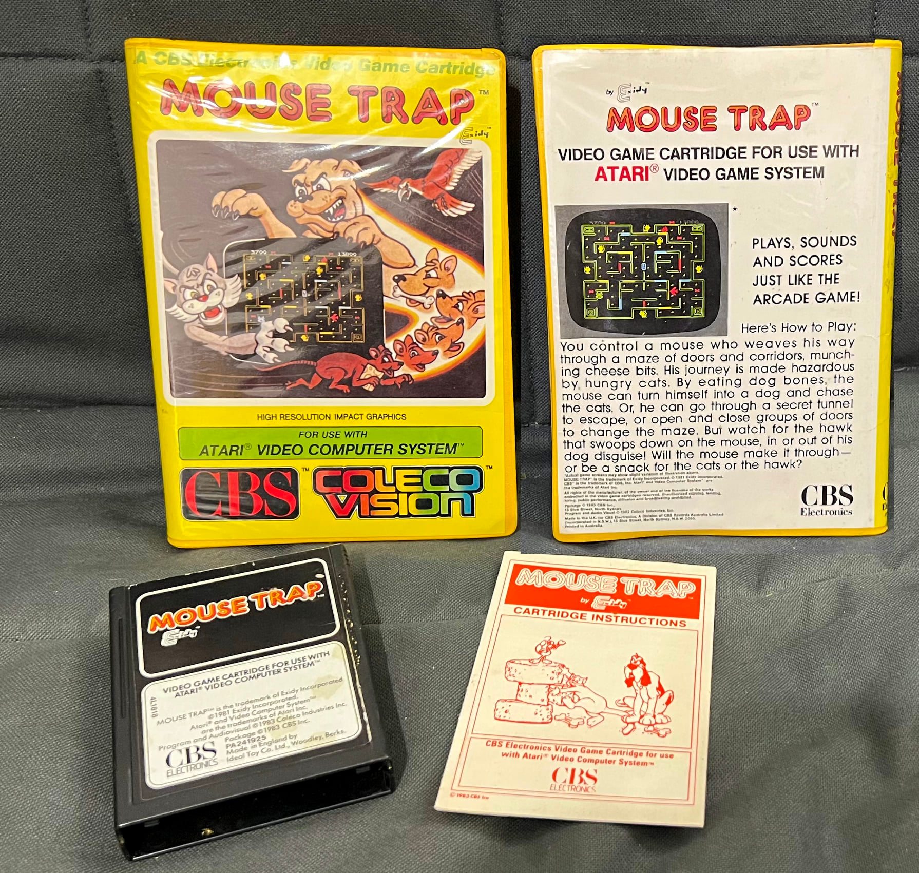 Jeu Mouse Trap (Piège à Souris) Pour Console CBS Coleco Vision - Bon État - Jeu Vidéo Rétro