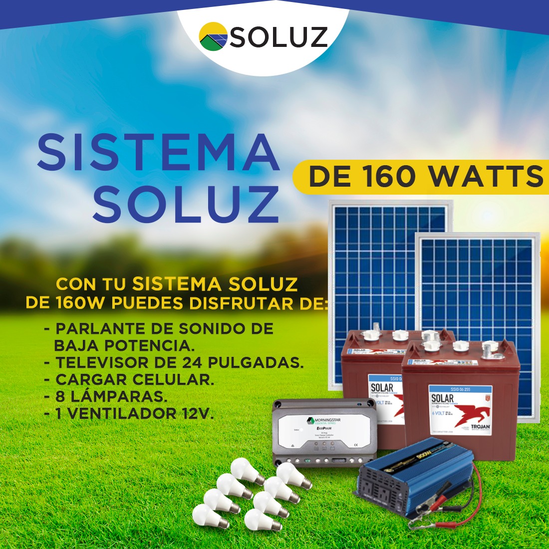 SOLUZ HONDURAS - Con tu Sistema solar de 160 watts para tu...