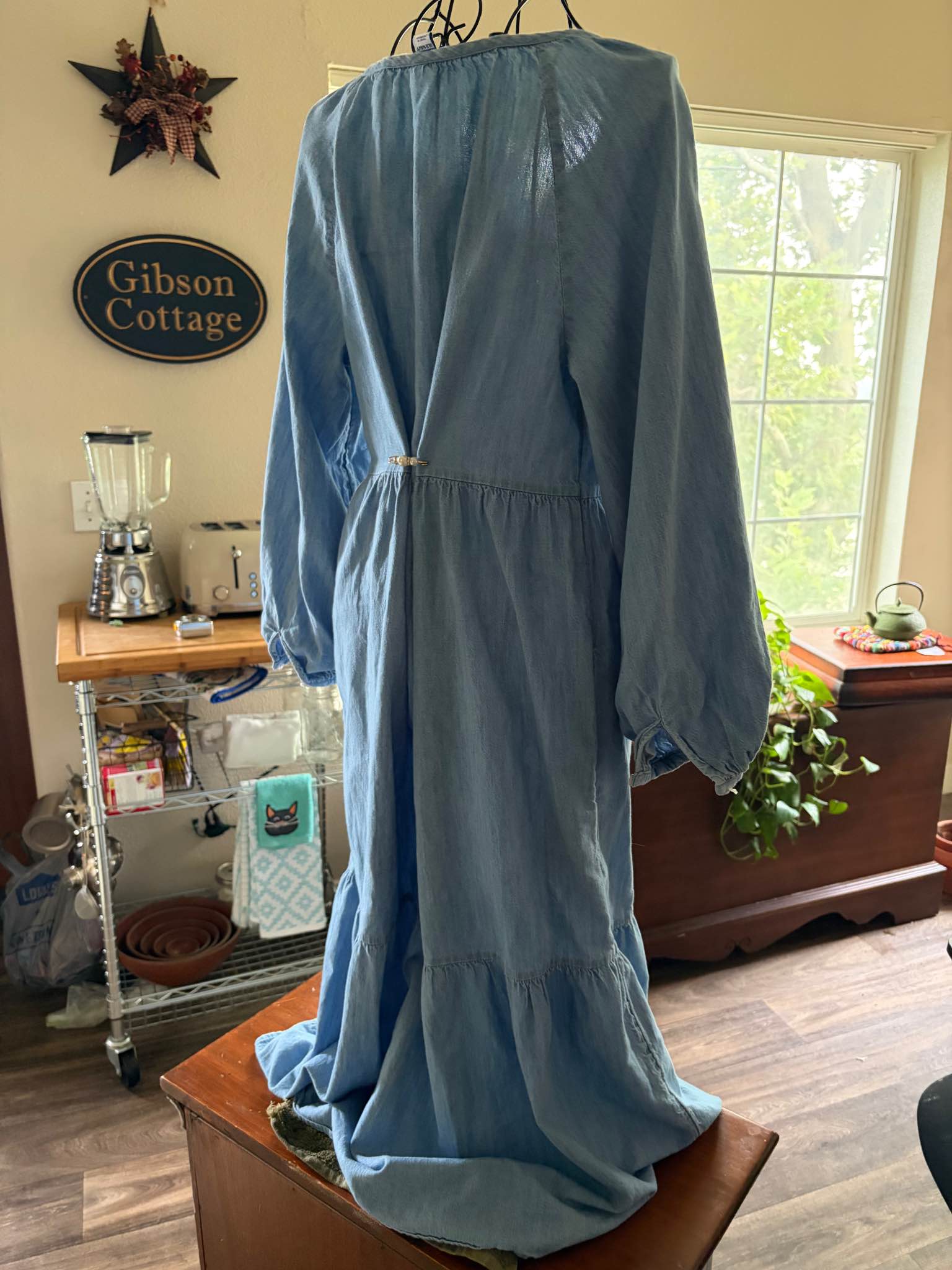 old navy denim maxi dress Peasant Size Suit Details:See Below TRAX:B-595443 Zimmermann Blue Chevron Cotton Womens dresses IMPORTANT Undelivered or refused