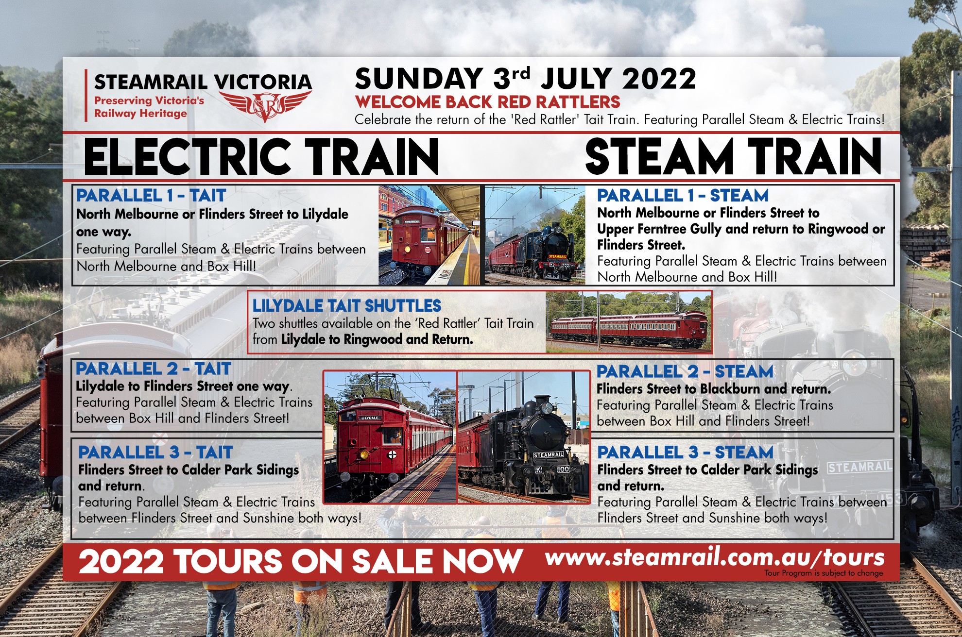 Steamrail - Welcome Back Red Rattlers - Steam & Tait Parallel Run - 3 ...