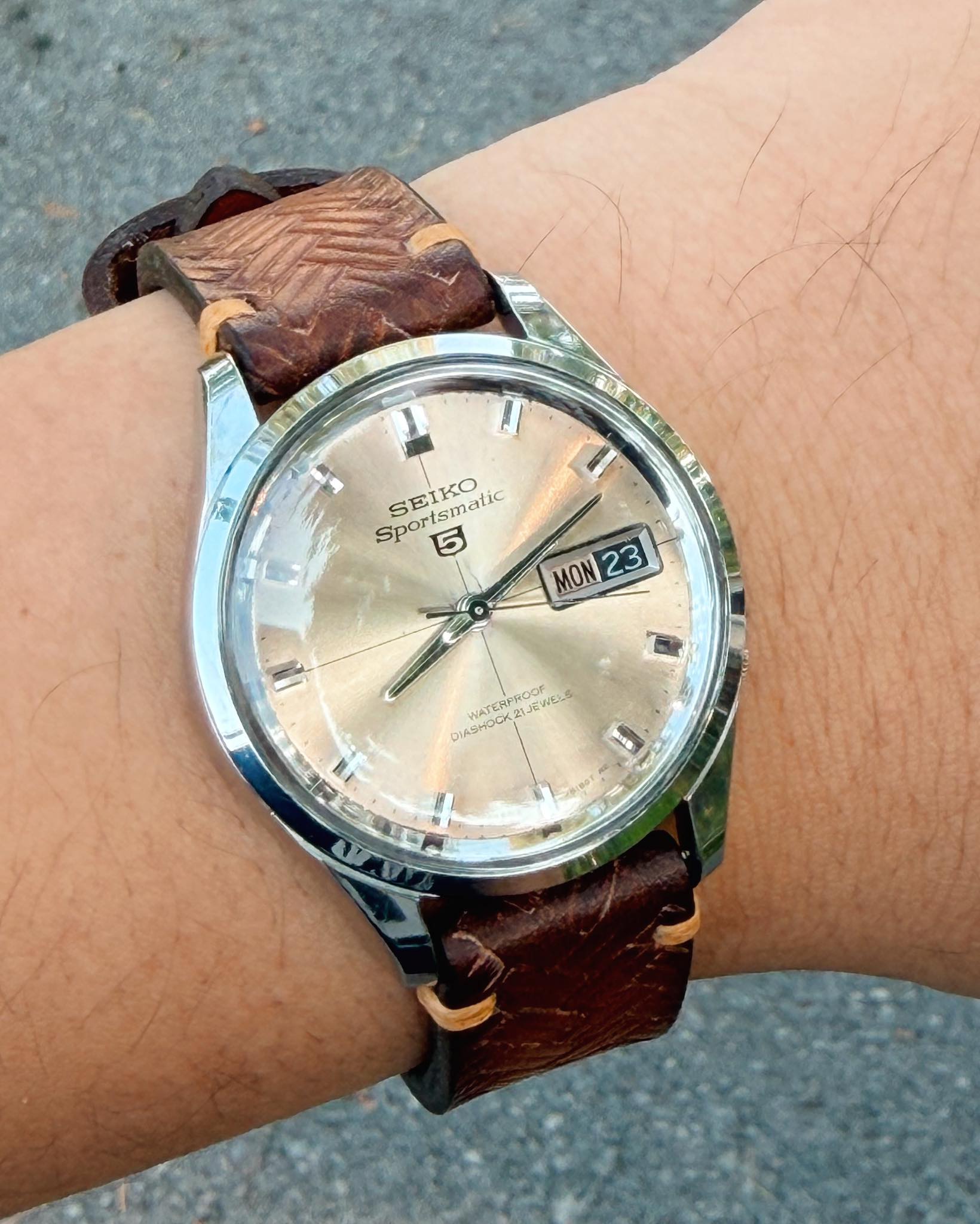 Vintage Seiko 6619-8230 Sportsmatic 5 Watch with Original