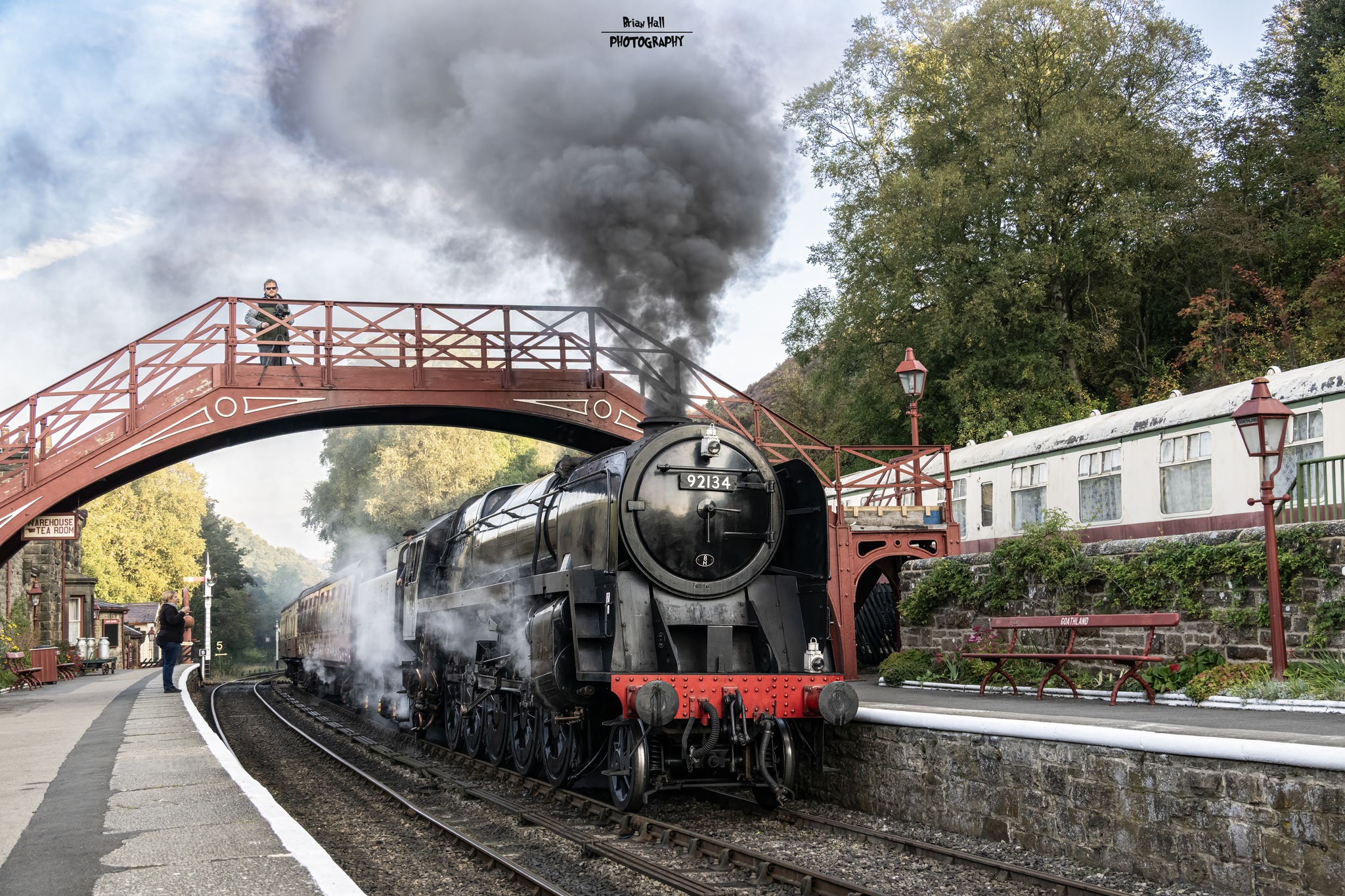 BR 9F No. 92134 enters Goathland on a working to Pickering , NYMR