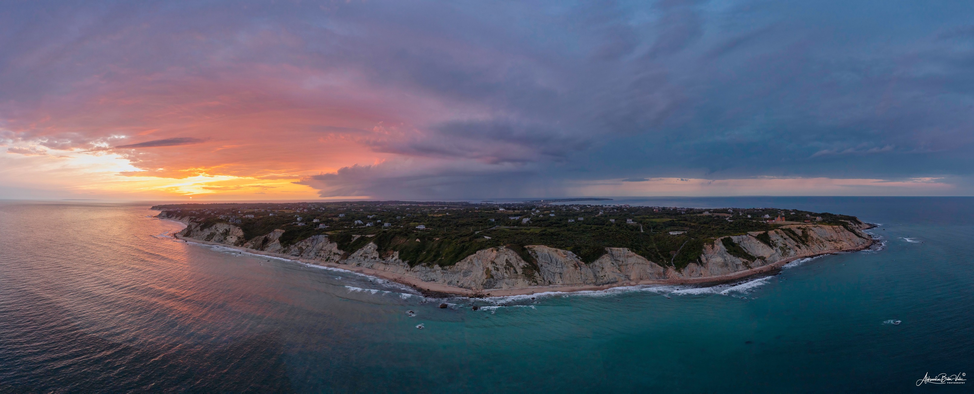 Block island | An incredible aerial view over the southeast end of ...