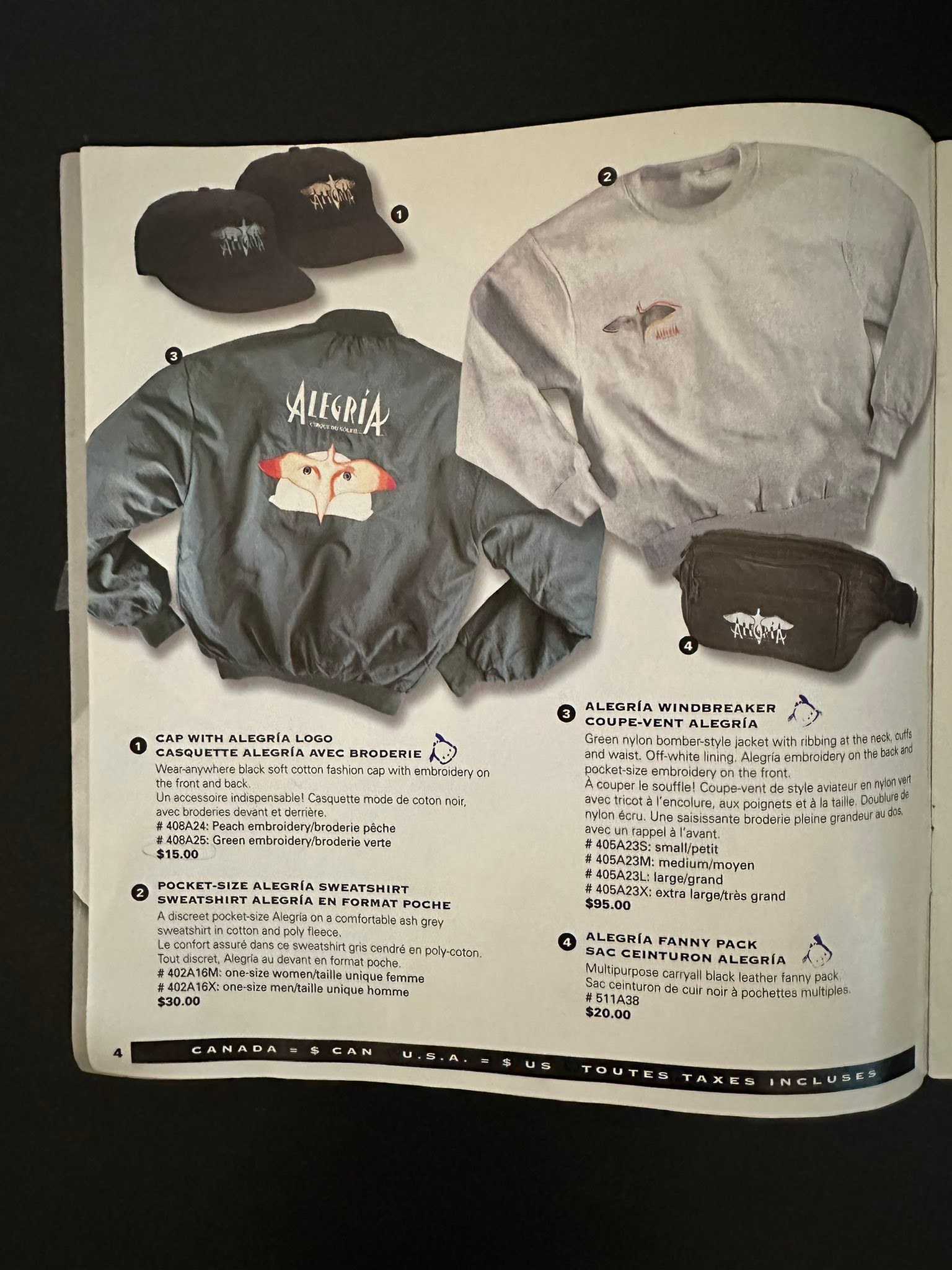 Cirque du Soleil 1995 catalogue nostalgia