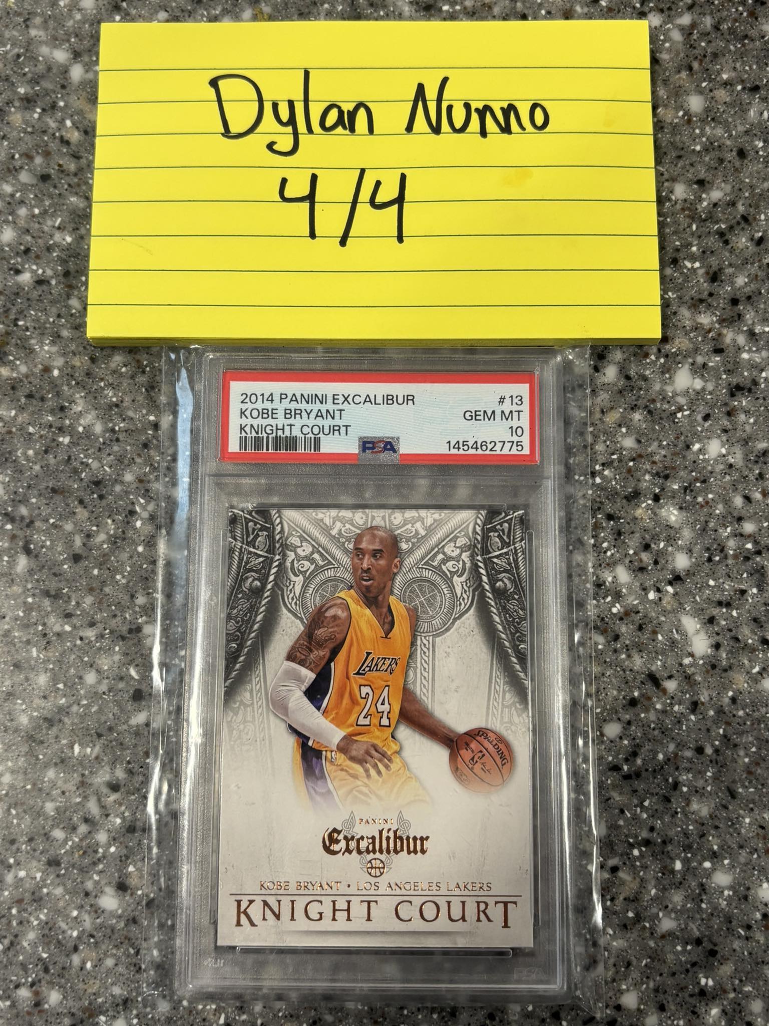 Kobe Bryant 2014 Panini Excalibur Knight Court SSP PSA10 Looking 