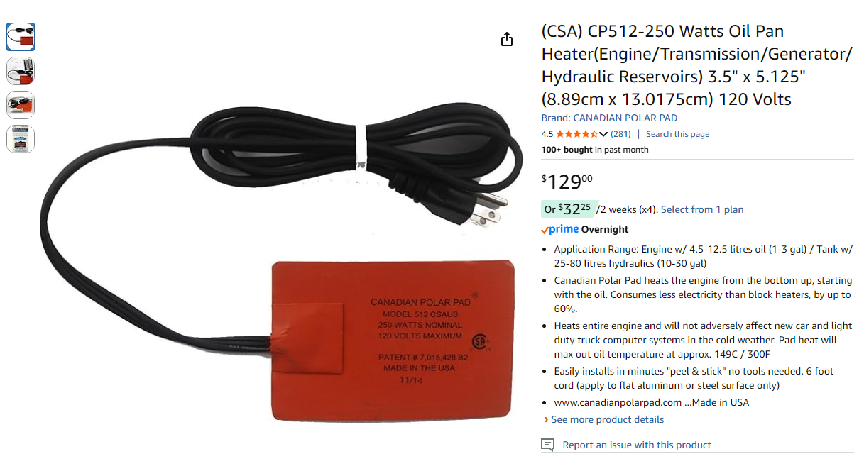 Kat's Handi-Heat Magnum Magnetic Heater 3 x 5 300 Watt 120V
