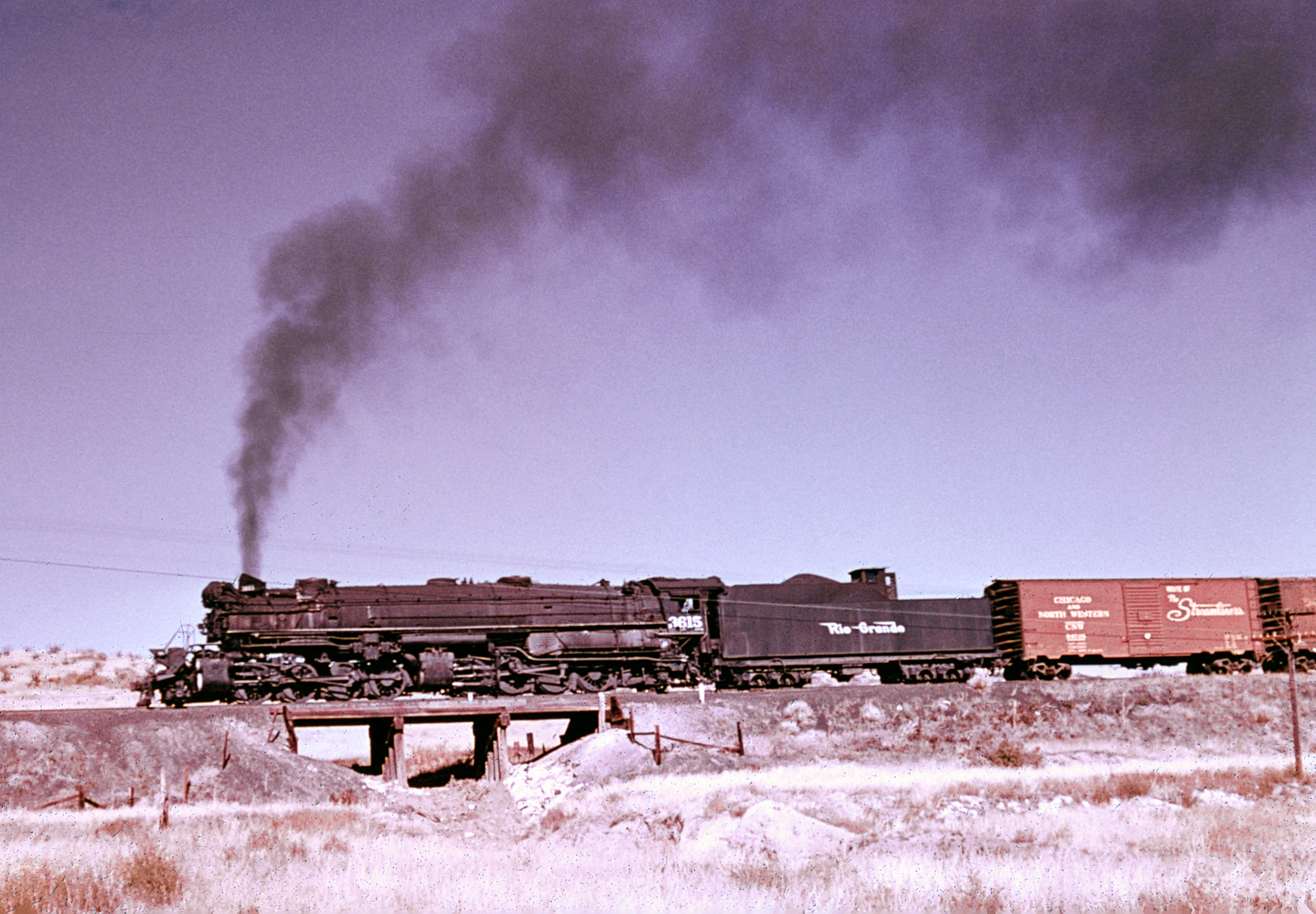 Rio Grande 2-8-8-2 #3605 (L-131) at Burnham Yard in Denver; 1955