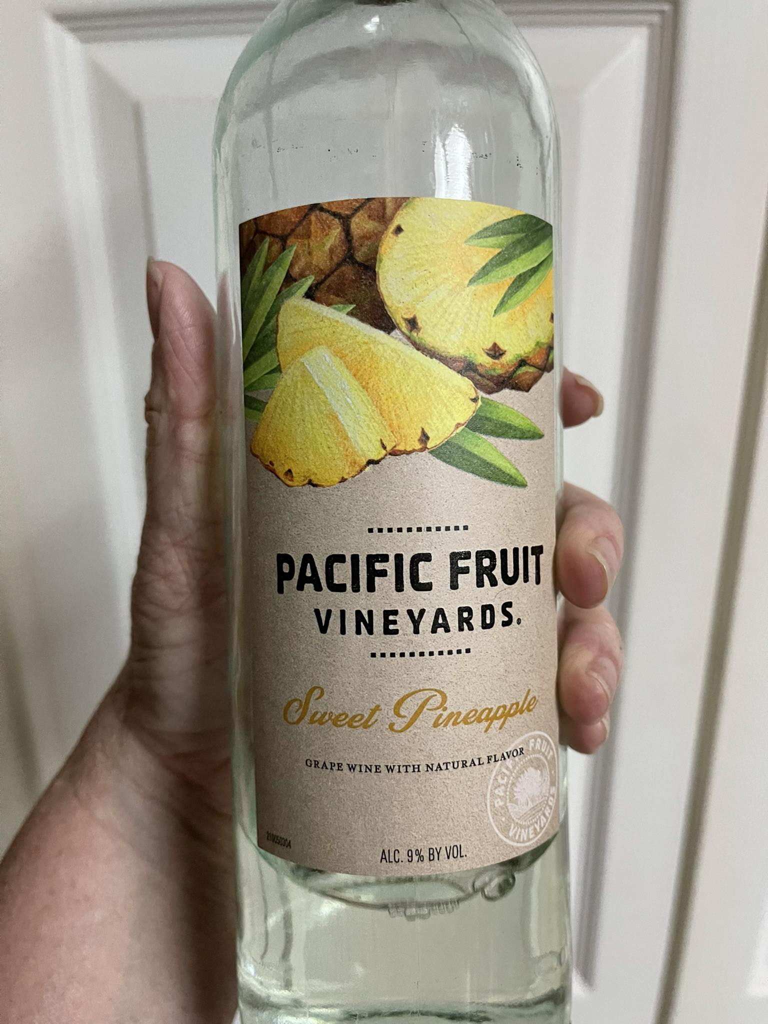 Aldi wine carafe with Pacific Fruit Vineyards sweet pineapple wine