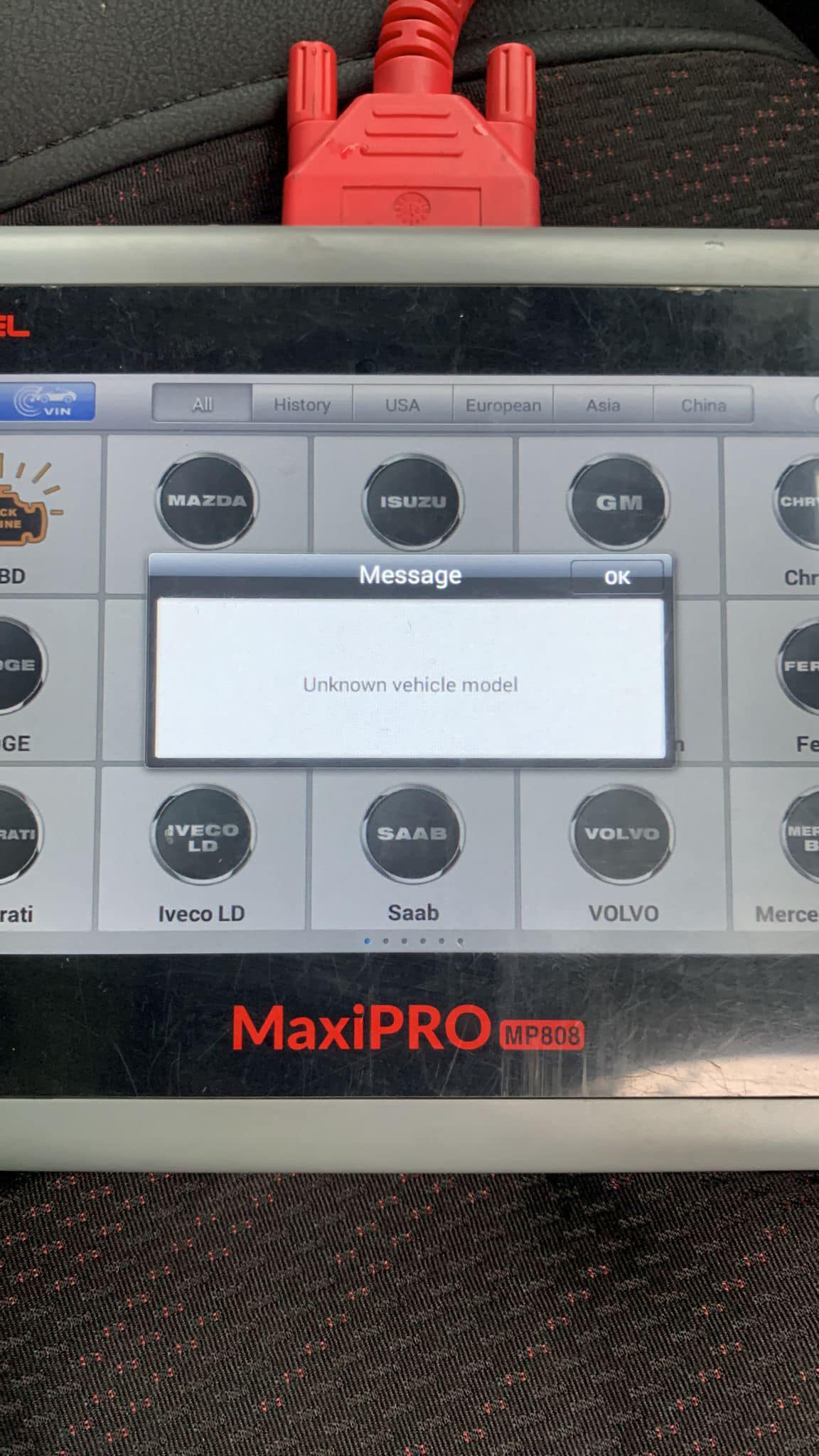 Can't scan 2022 Mazda BT50 with Autel scan tool