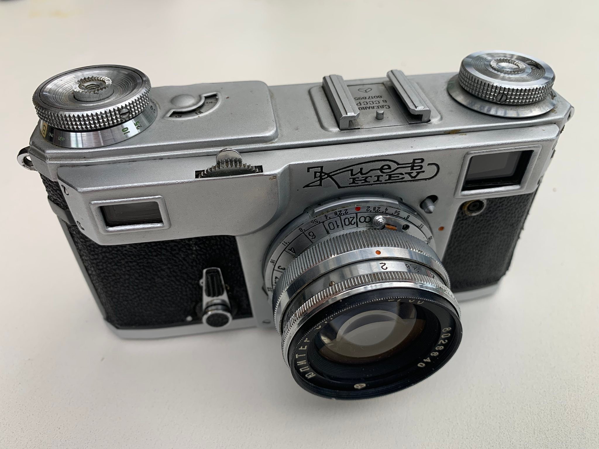 Kiev with a Jupiter-8M (2/53). Also with a Jupiter-3 (1.5/50), and