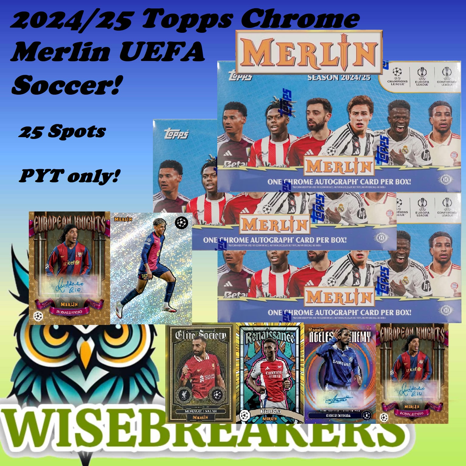 Hi guys, Come Join‼️ Topps Merlin 24/25 Hobby 6 box Breaks 