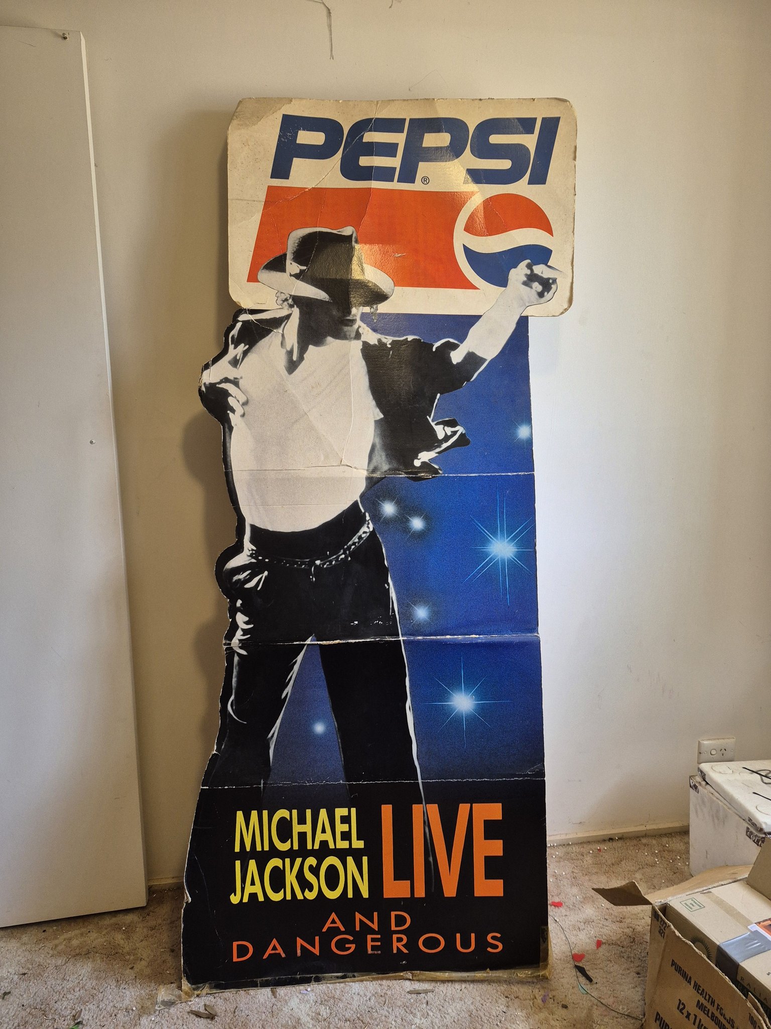 This is a 1987 Michael Jackson promotional Pepsi 6 foot tall life