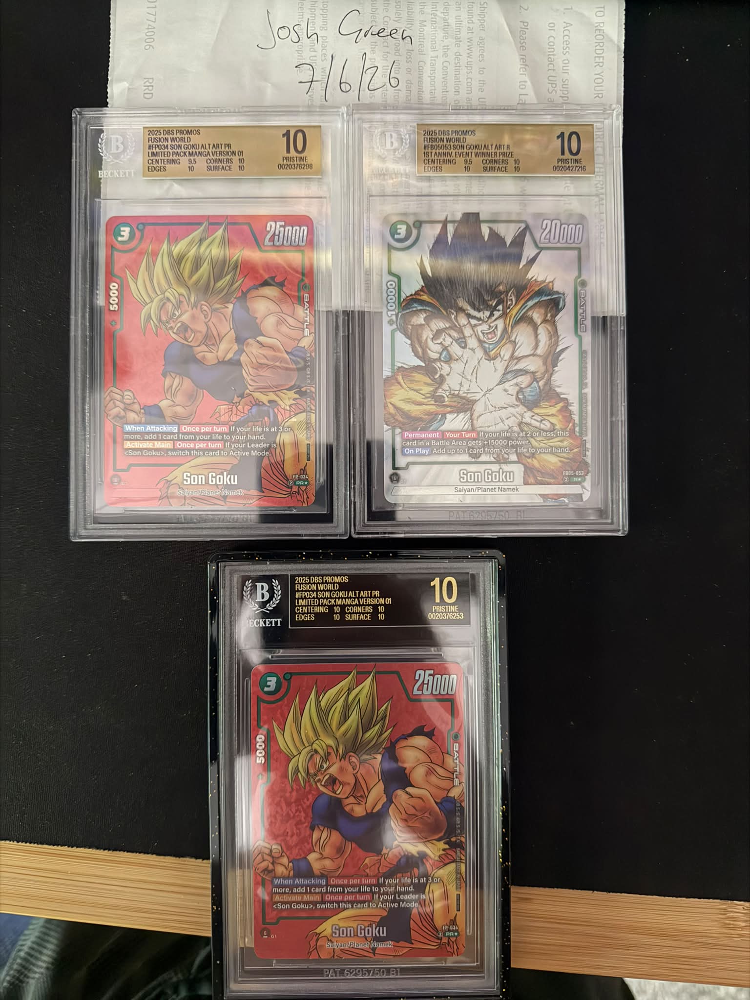 A BGS 10 Black Label Son Goku Super Alt Art SCR Manga just sold on