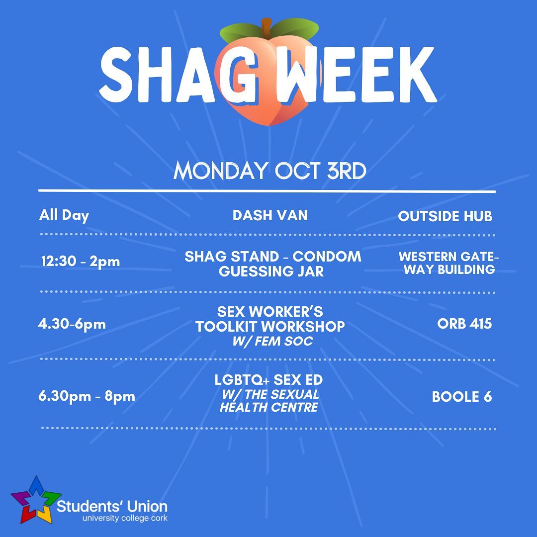 SHAG WEEK TIMETABLE AND GIVEAWAY... - UCC Students' Union | Facebook
