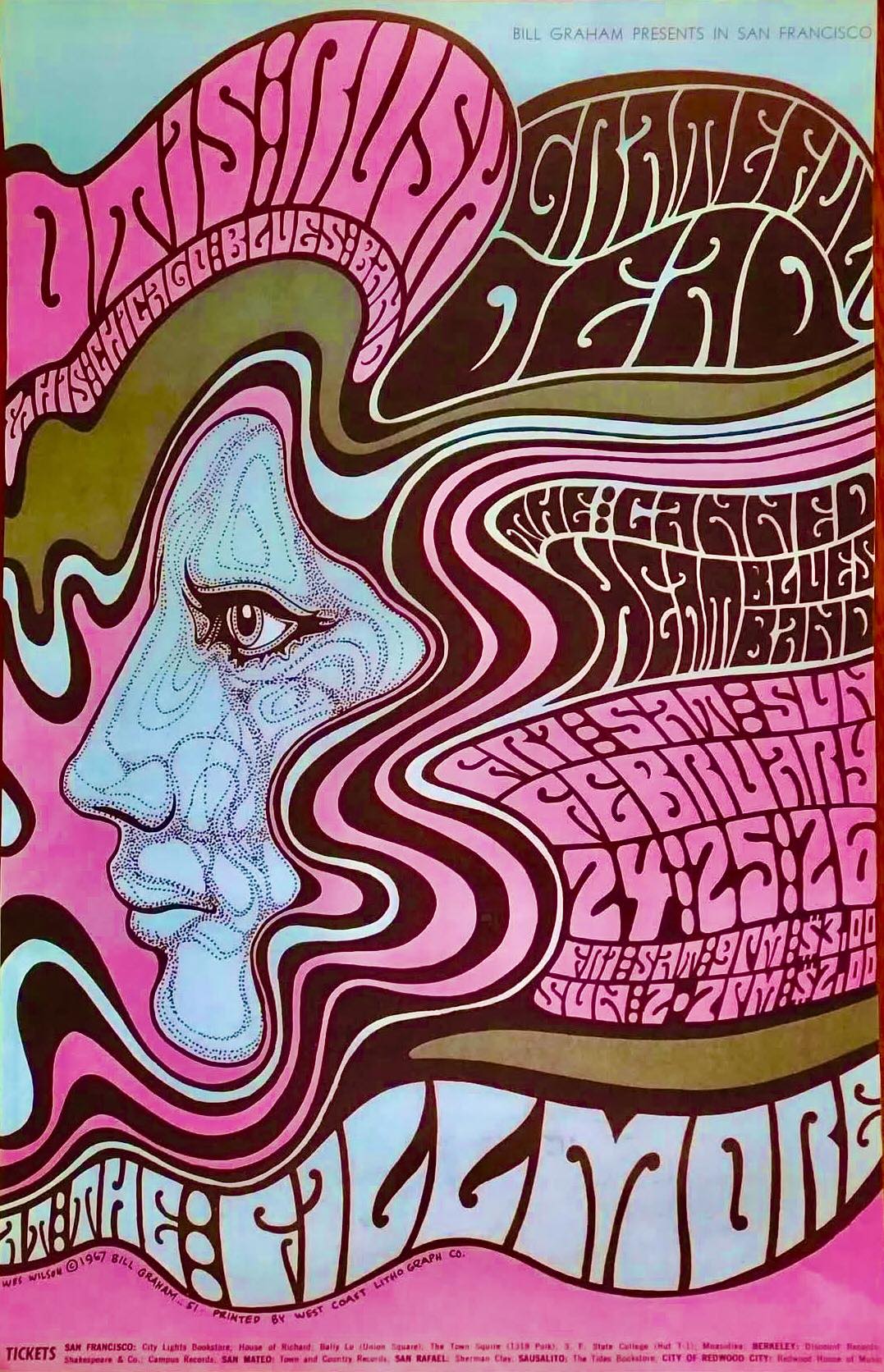Grateful Dead 1967 Fillmore poster | San Francisco, CA
