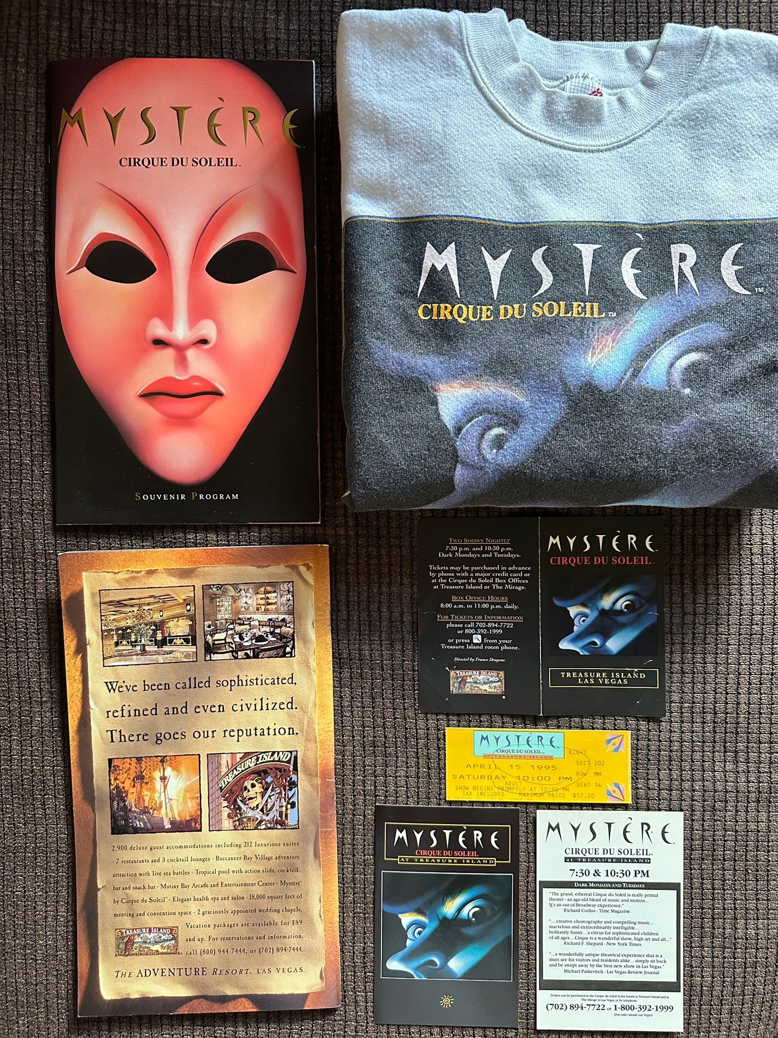 Mystere cirque du soleil show memorabilia