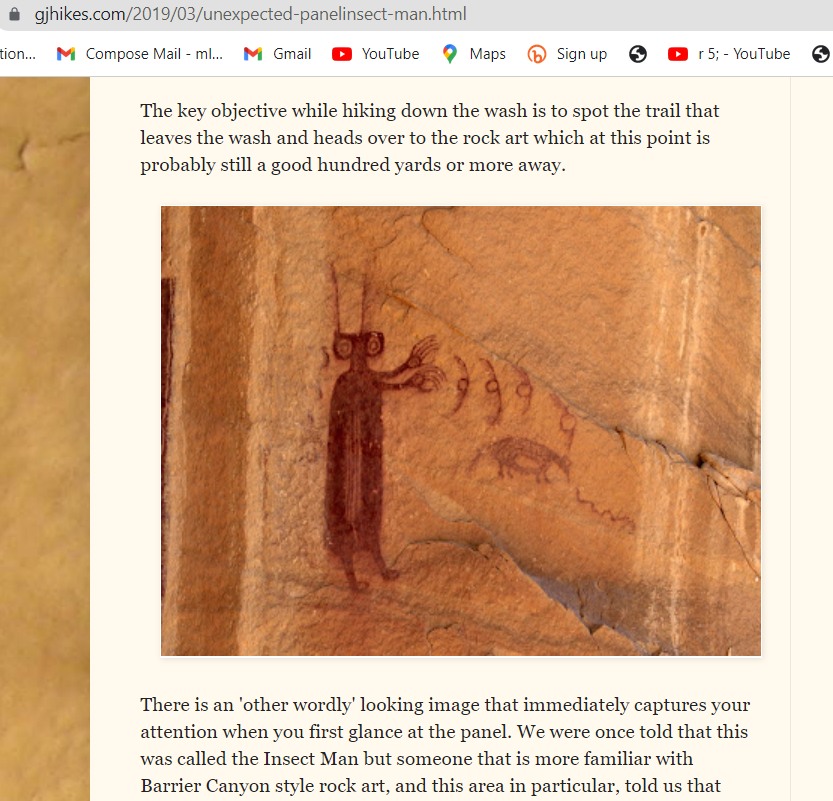 Ancient Utah pictograph resembling Johnny Five