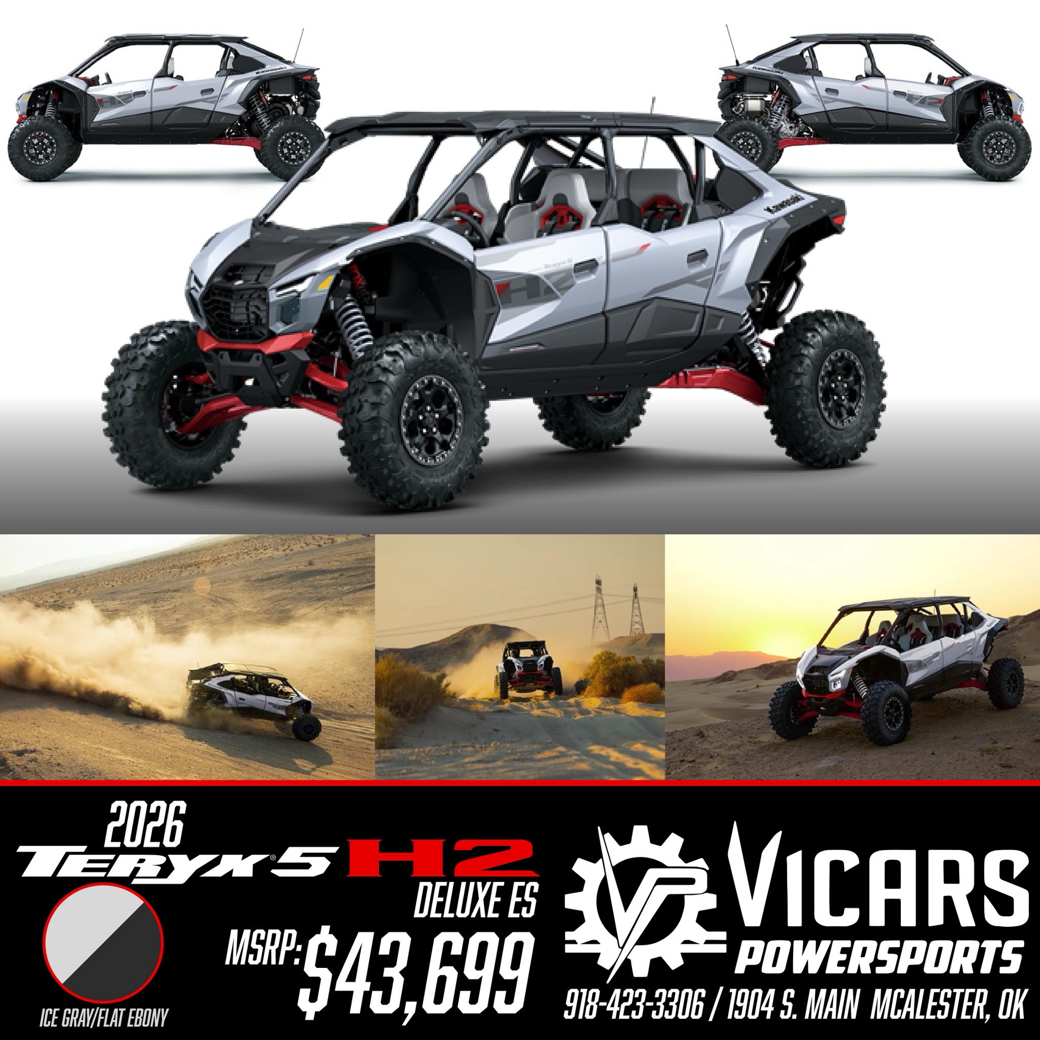 2026 Kawasaki Teryx S H2 Deluxe ES in Ice Gray/Flat Ebony