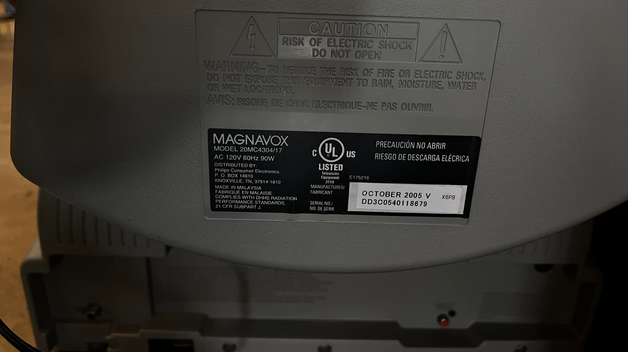 Later model CRT with limited input options
