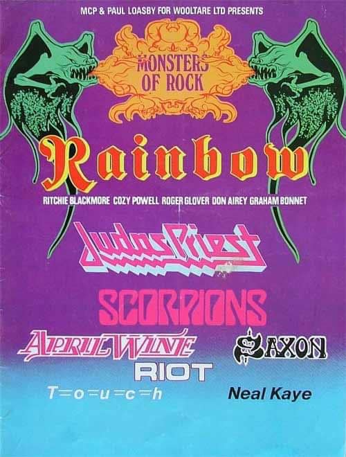 Rainbow concert photos at Monsters of Rock 1980