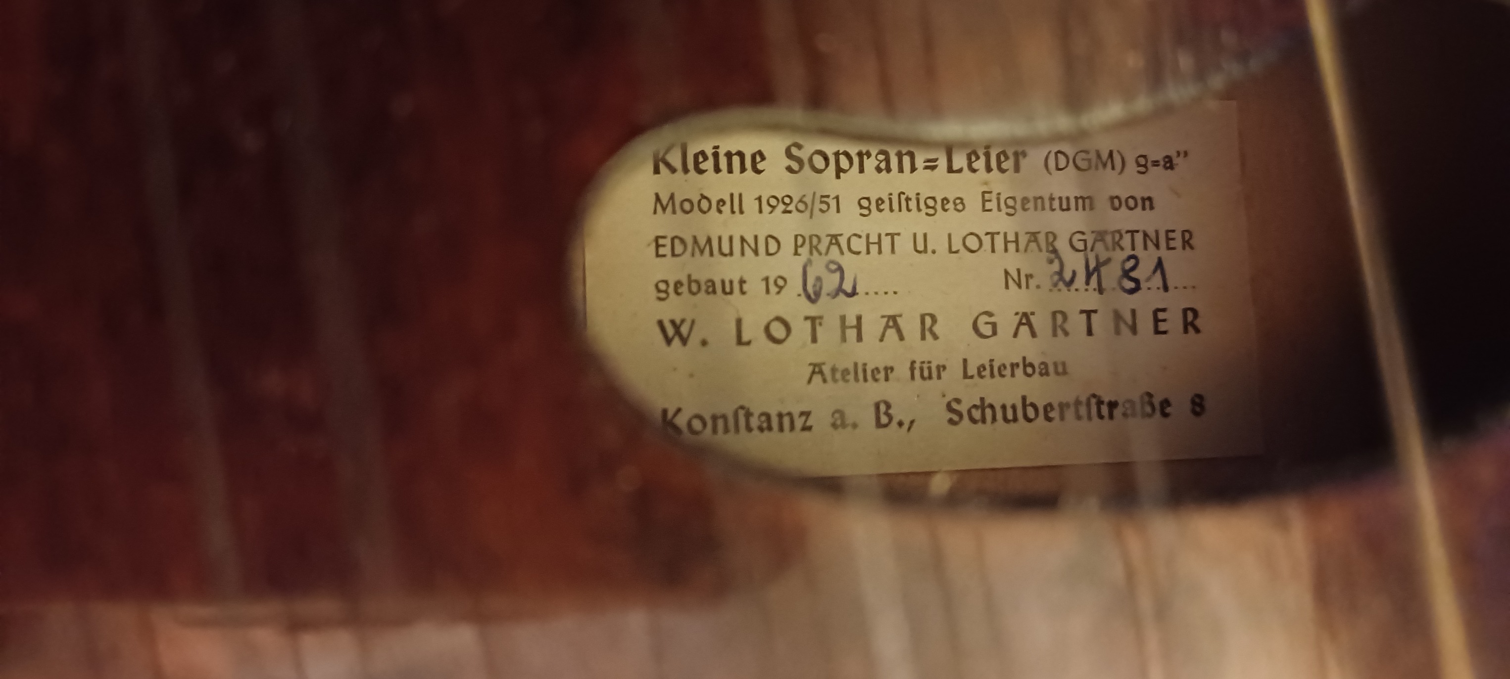 1979 Soprano Gartner Lyre for sale