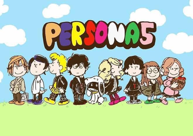 Persona 5 characters reimagined as Peanuts characters