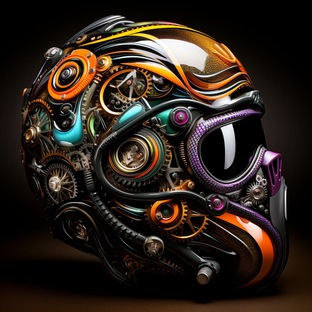 futuristiv painted motorcycle helmets Marikito Punk Mask, Futuristic Helmet, Unique Sci-Fi Helmet For Adults, Perfect For Cosplay Accessory And Rave Parties (Black) : Clothing, Shoes & Jewelry Very practical? Motorcycle/futuristic helmets 😎✌️