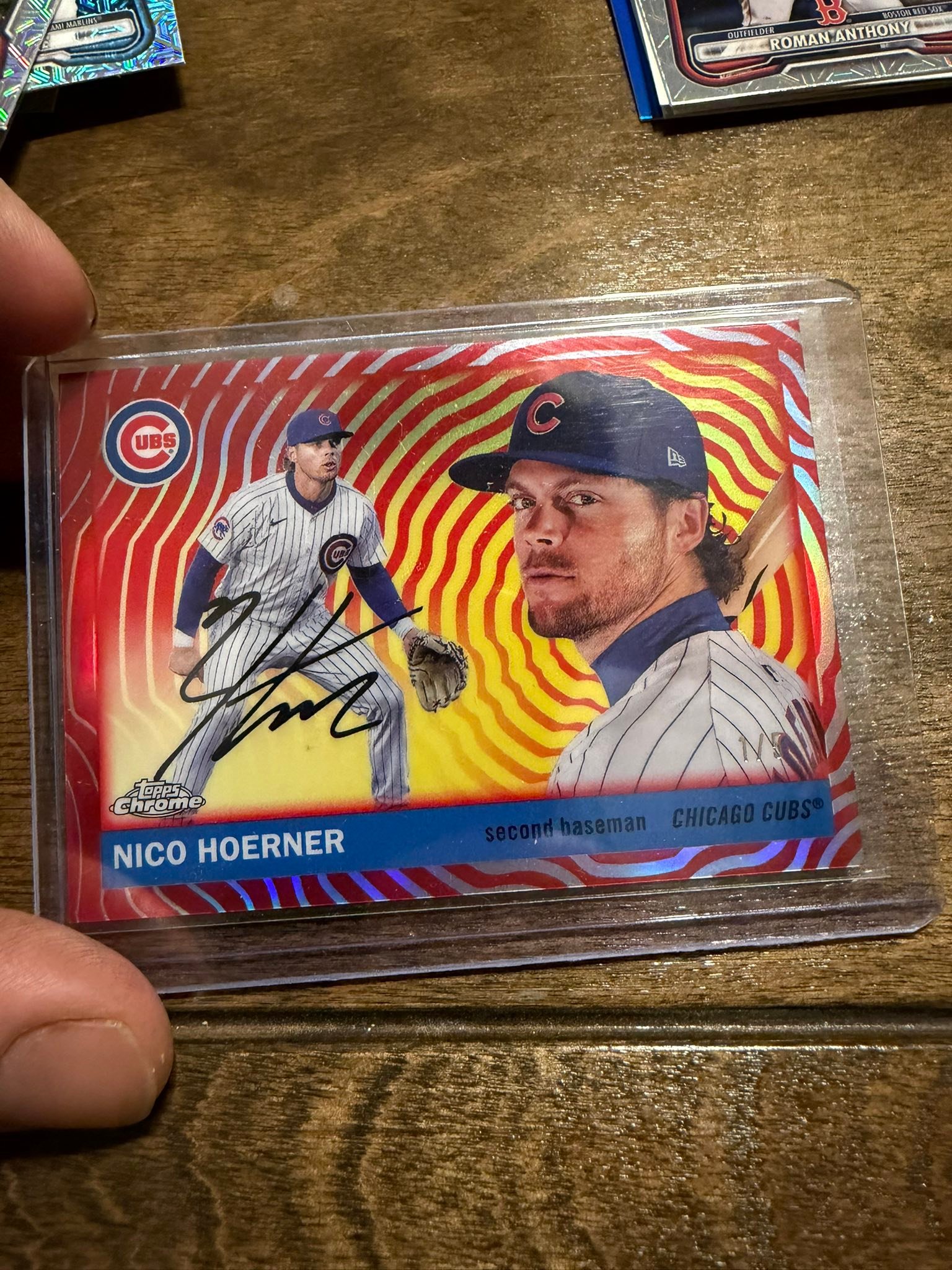 Nico Hoerner Topps Chrome card pull