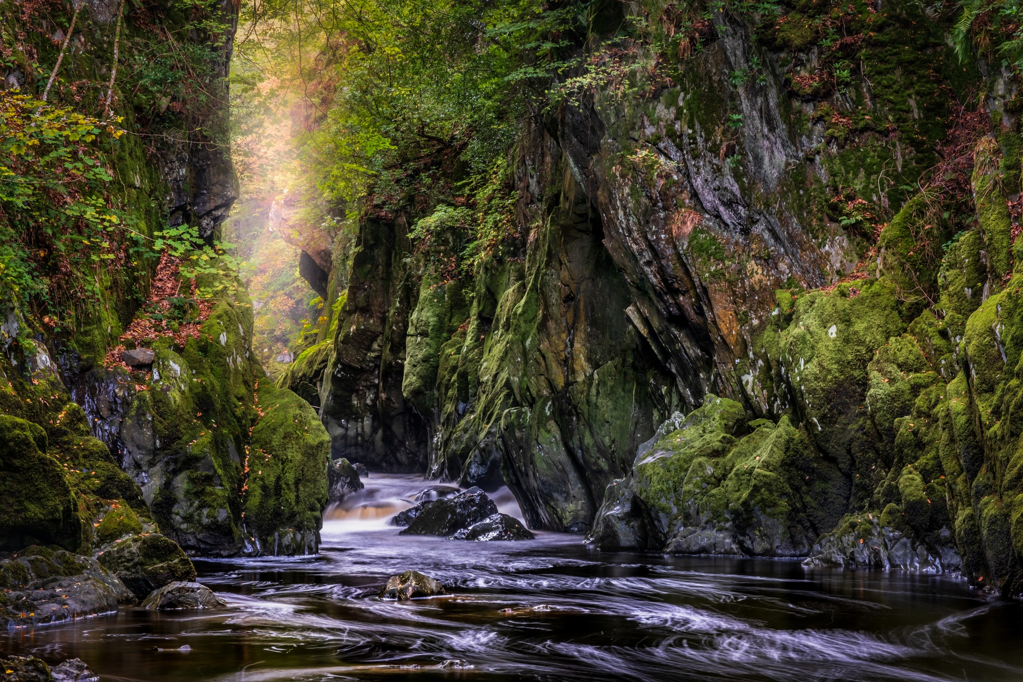 Photochromie Vintage - Fairy Glen Waterfall, Penmaenmawr - Circa 1897 - Format 17x22 Cm