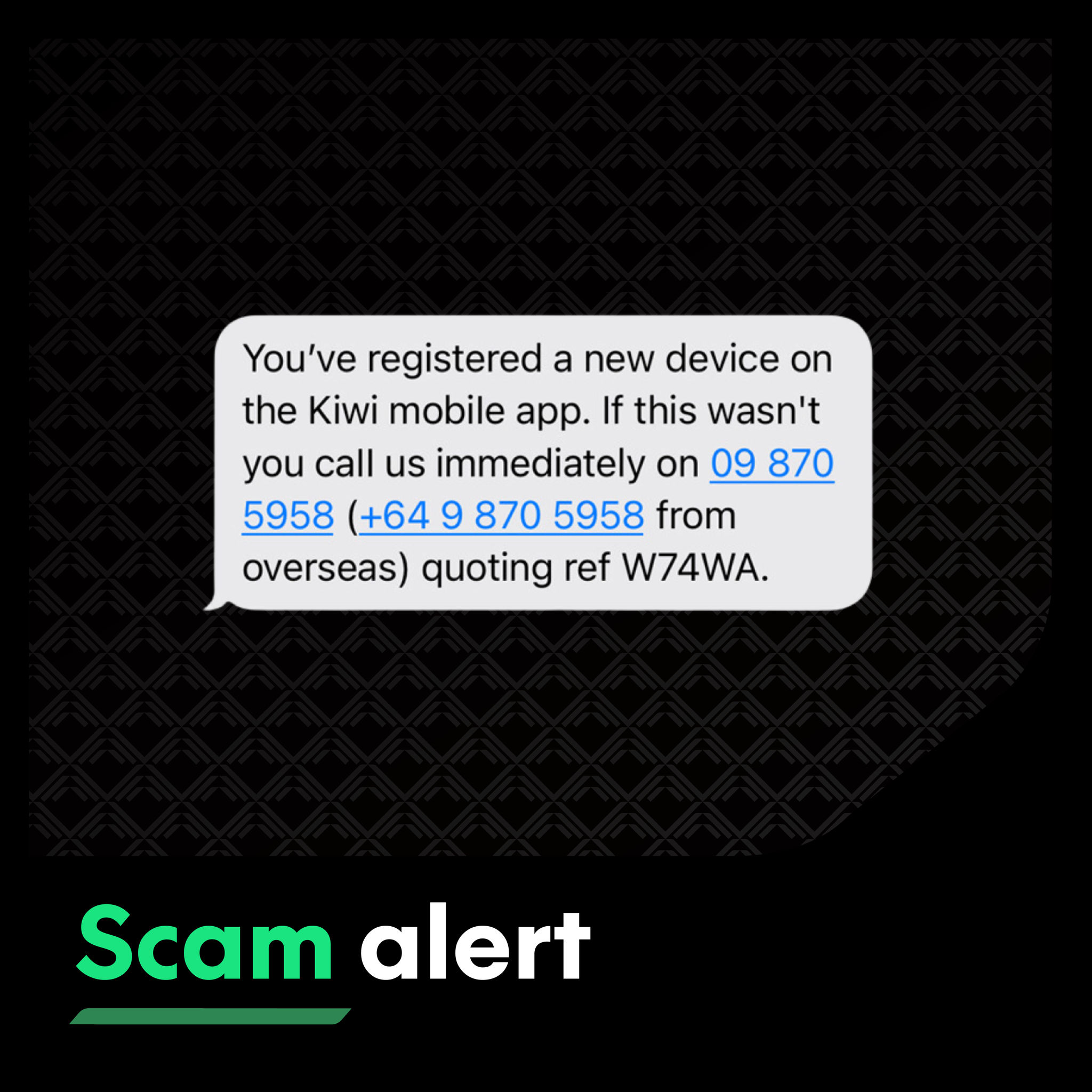 Kiwibank - 🚨 Scam Alert 🚨 We’ve seen an increase in text scams ...