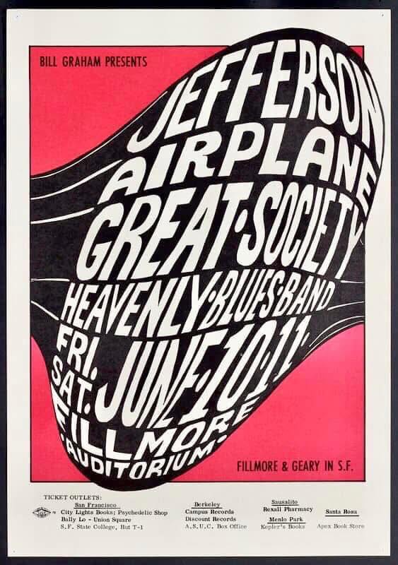 Fillmore Auditorium 1966 concert poster