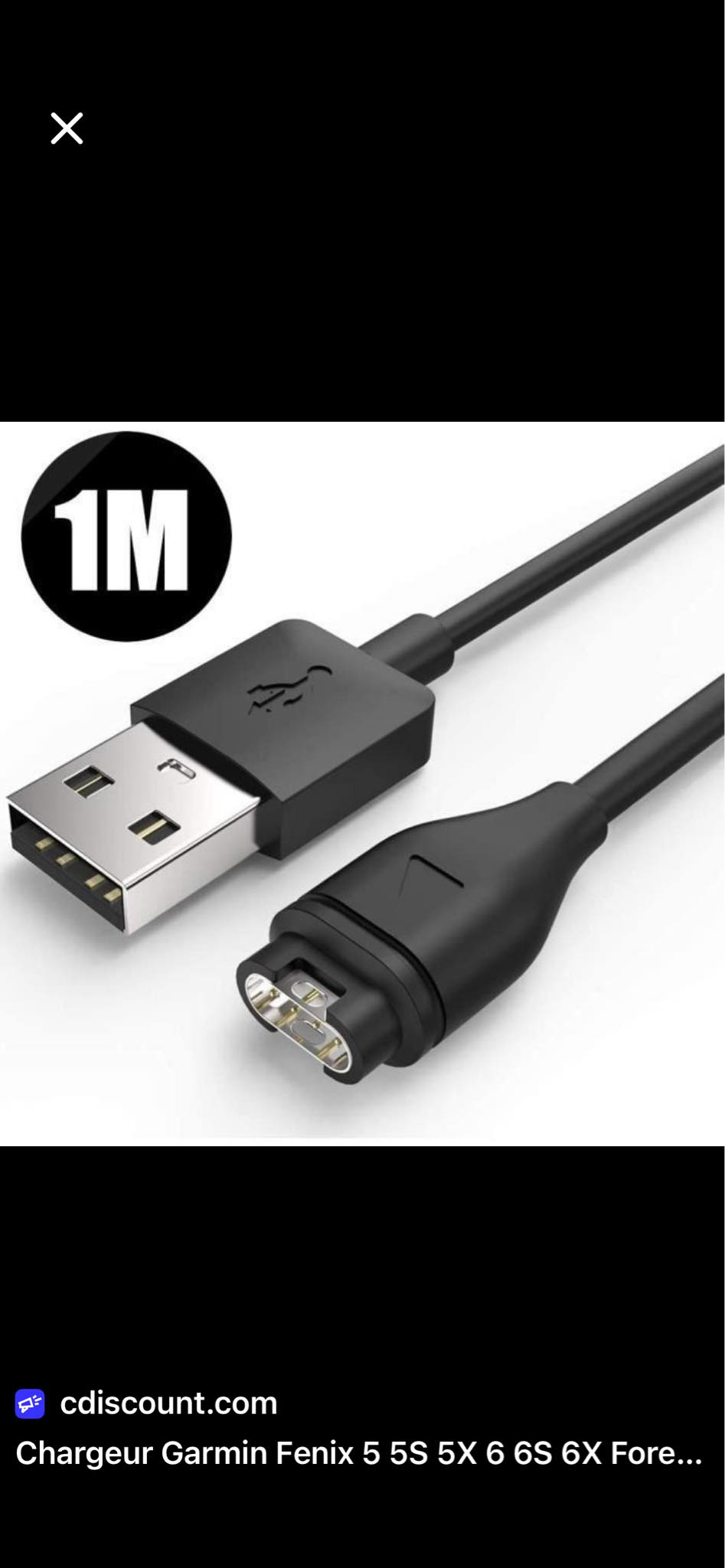 Câble USB De Recharge Compatible Oppo Band Sport – 97 Cm, Noir, Charge Rapide Et Fiable