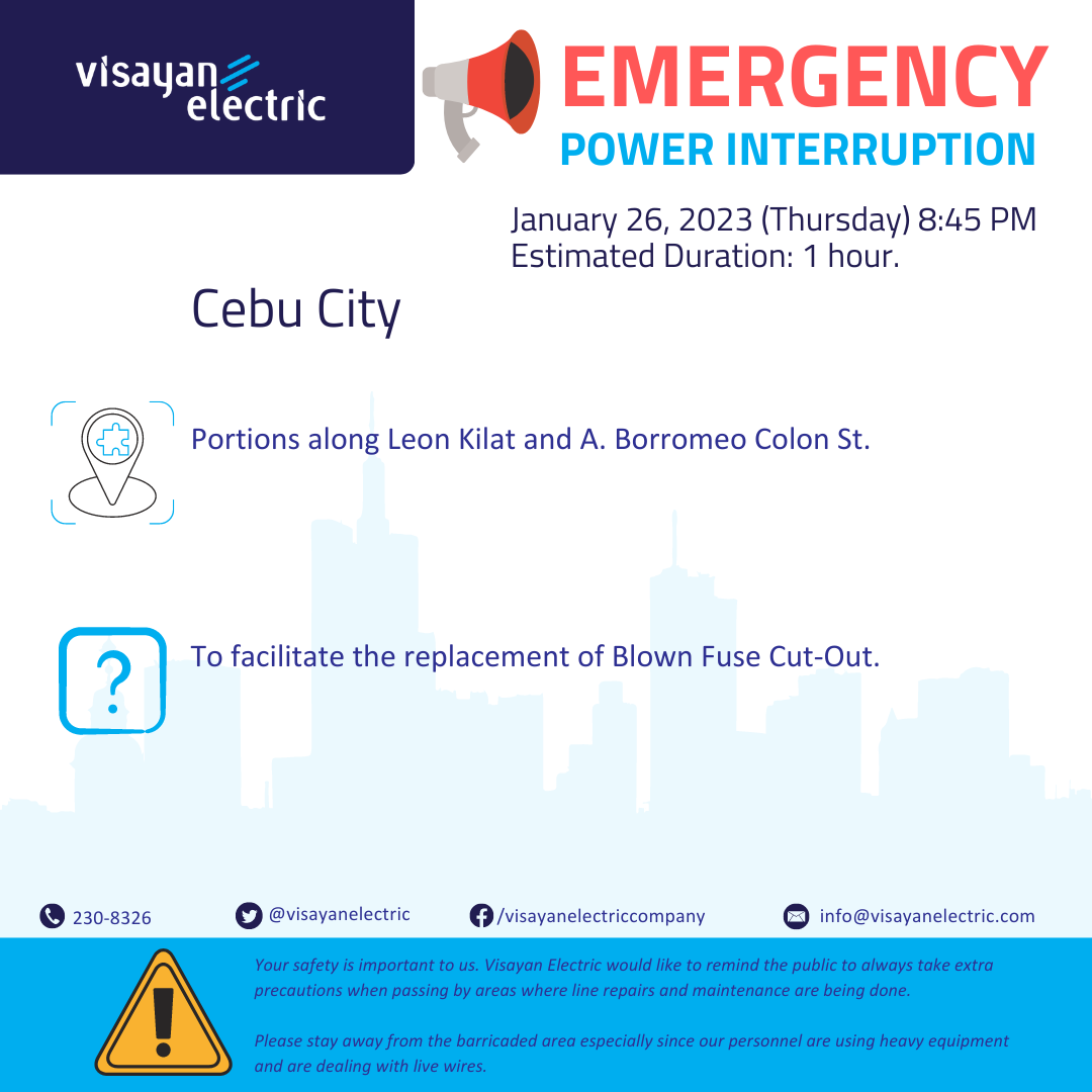 Visayan Electric Co. - Emergency Power Outage Advisory: Advisory ...