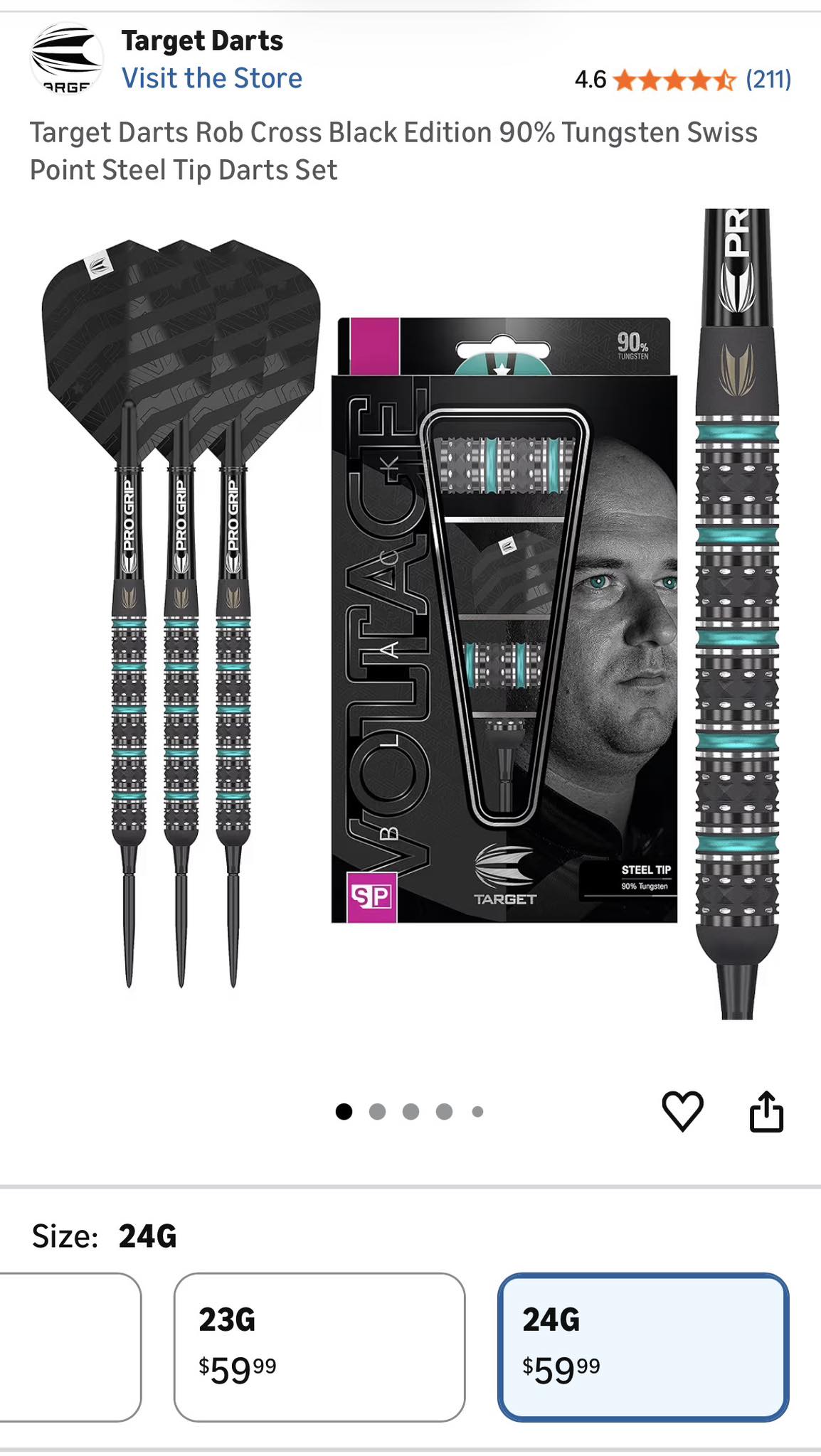 Target Darts Rob Cross Ink – 9 Volées Et 9 Tiges Pro Grip, Design Tatouage, 3 Couleurs, Longueur Medium, Filetage 2BA Universel