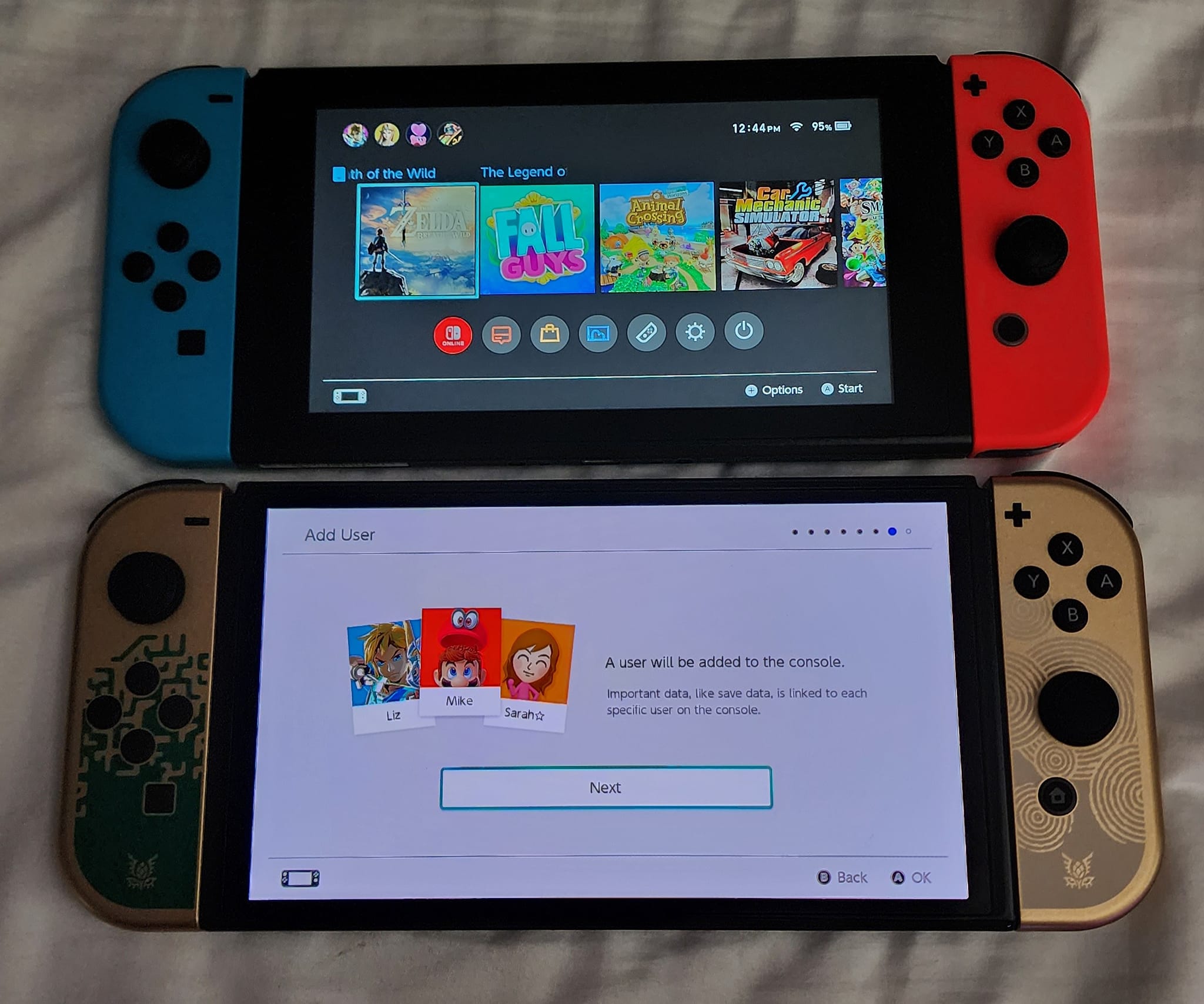 OLED screen size compared to 2017 Switch