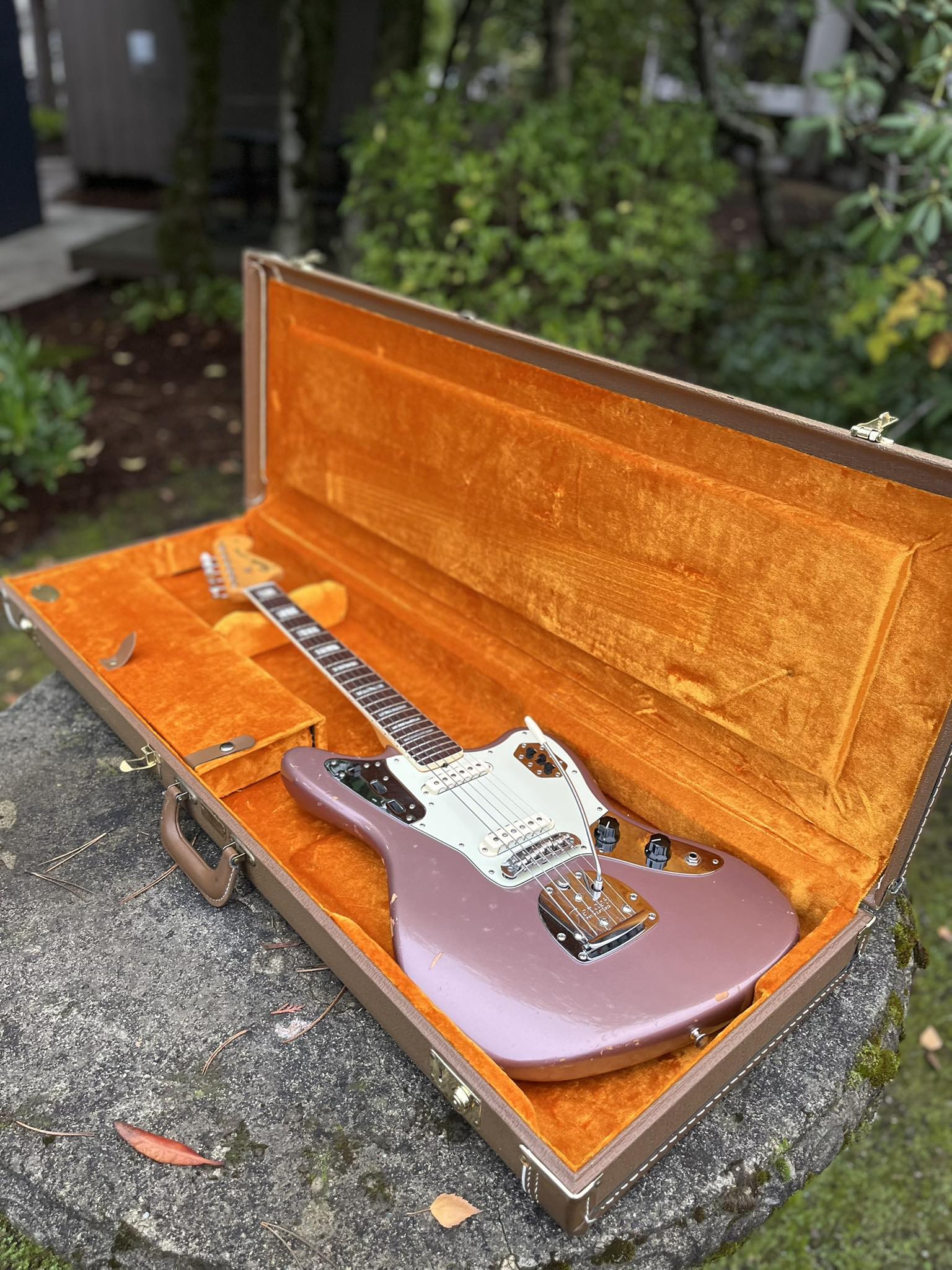 2012 Fender USA Jaguar 50th Anniversary Burgundy Mist Metallic Guitar
