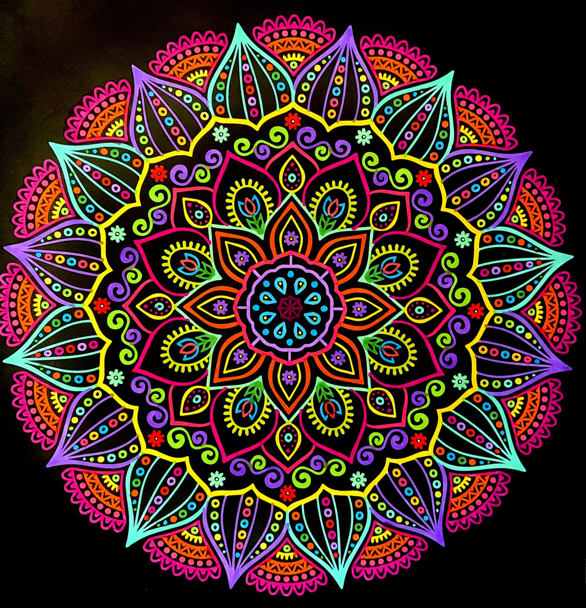 Mandalas from Midnight Mandalas vol 8 colored with Staedtler markers