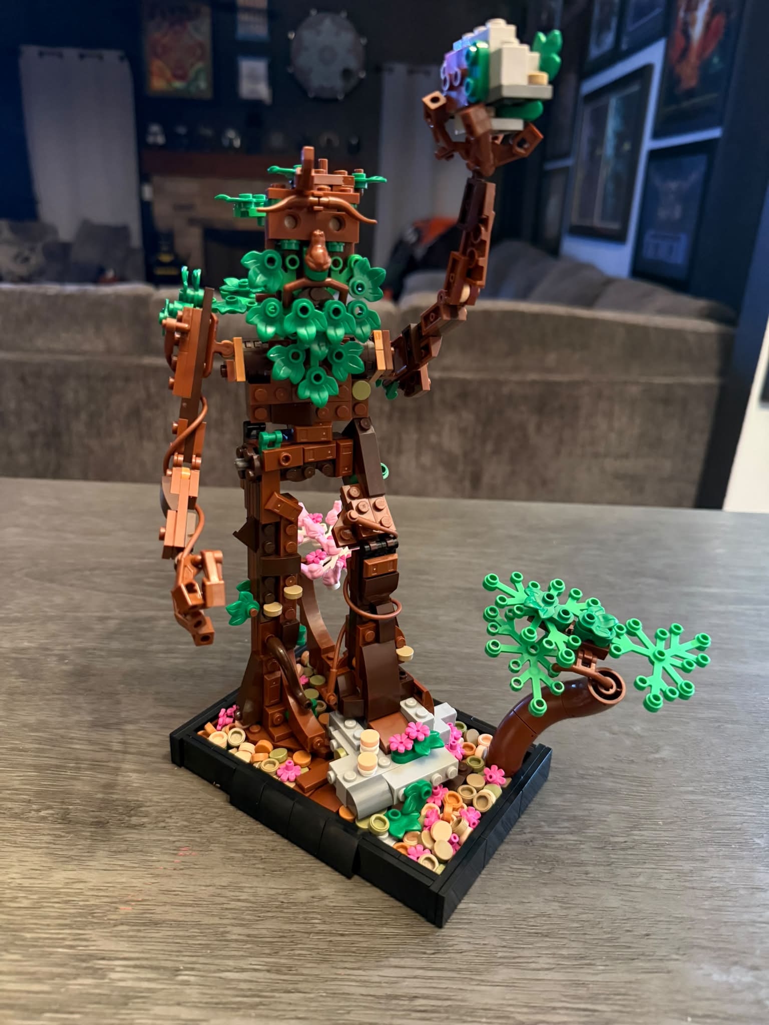 Lego builder transforms bonsai into Treebeard