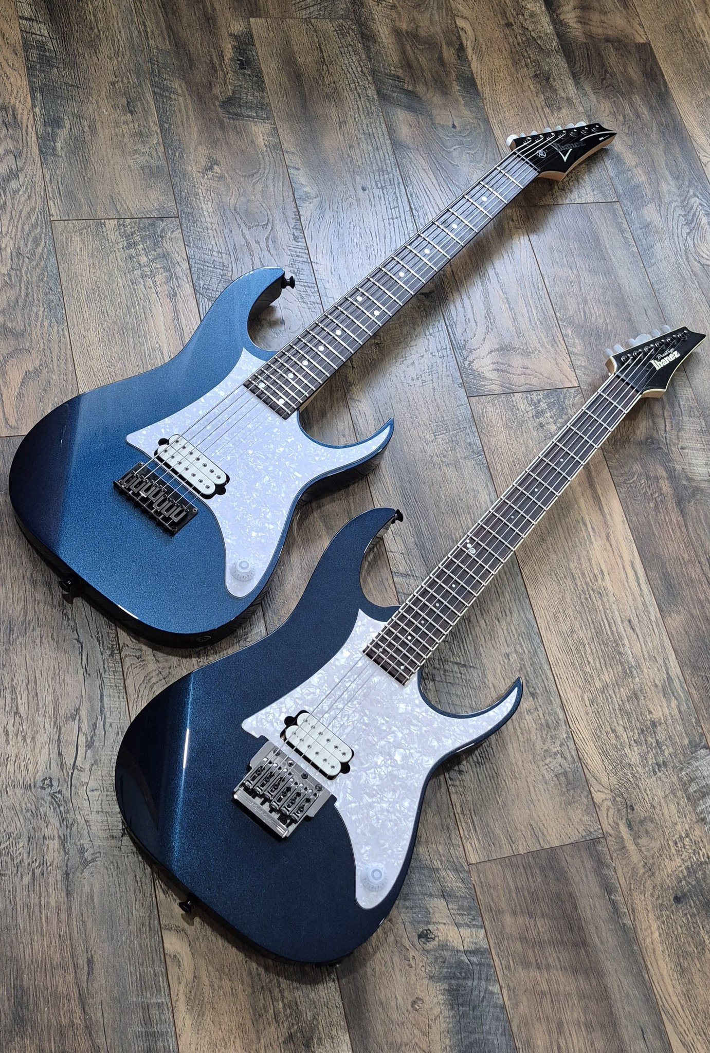 Refinished Ibanez RG7421XL and RG421 with matching color and hardware
