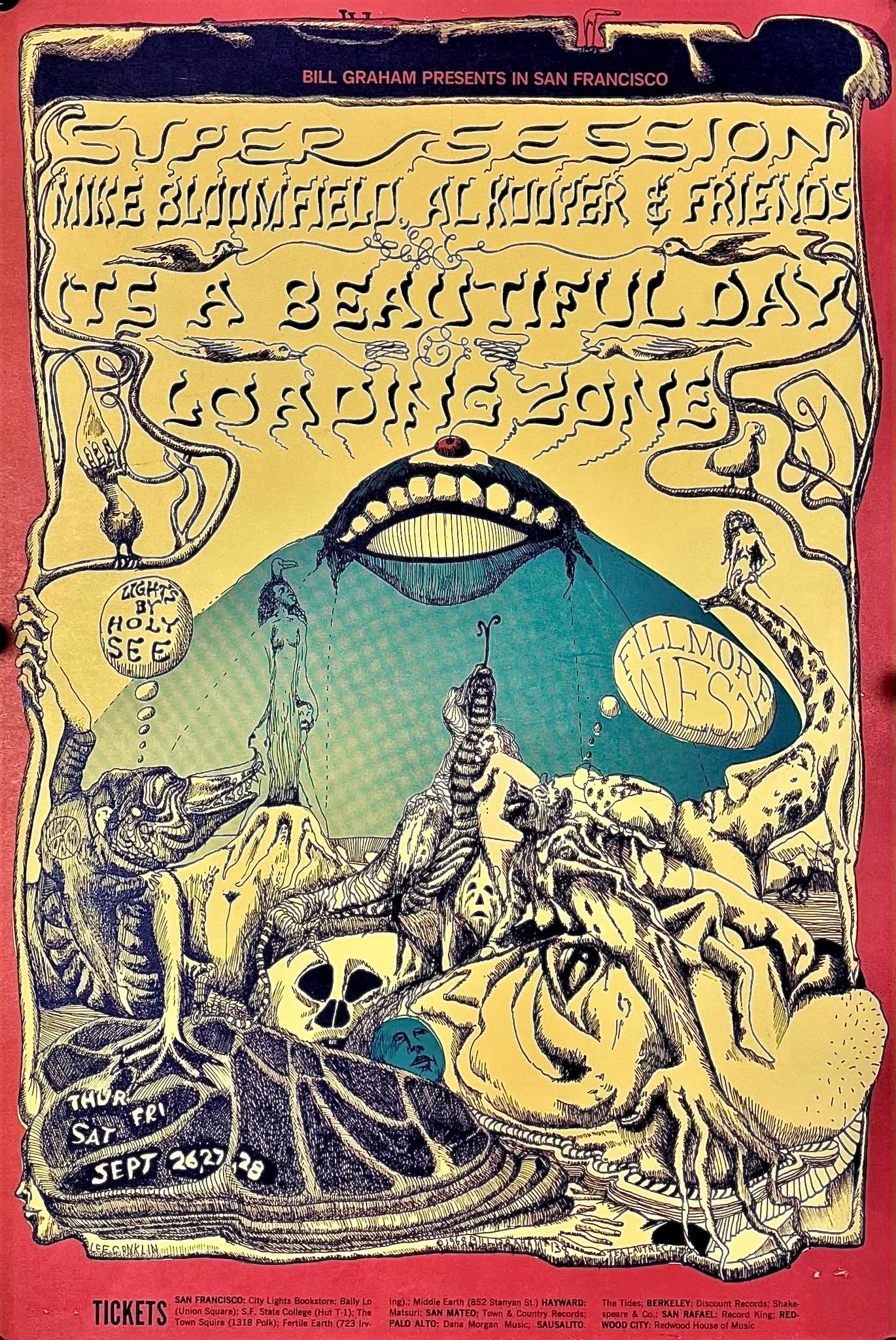 1968 Fillmore West Concert Poster by Lee Conklin | San Francisco, CA