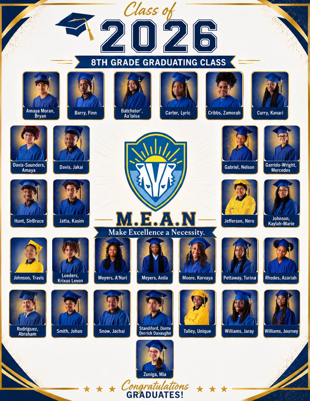 Proud of 8th grade graduates' bright future