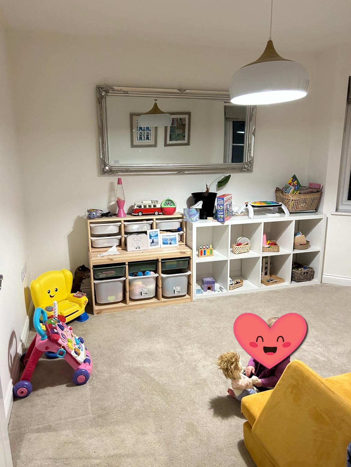Hello! Is there any way to make kallax & trofast go together in a playroom?! The mirror is going & so are the paintings but I don't want to redecorate until I