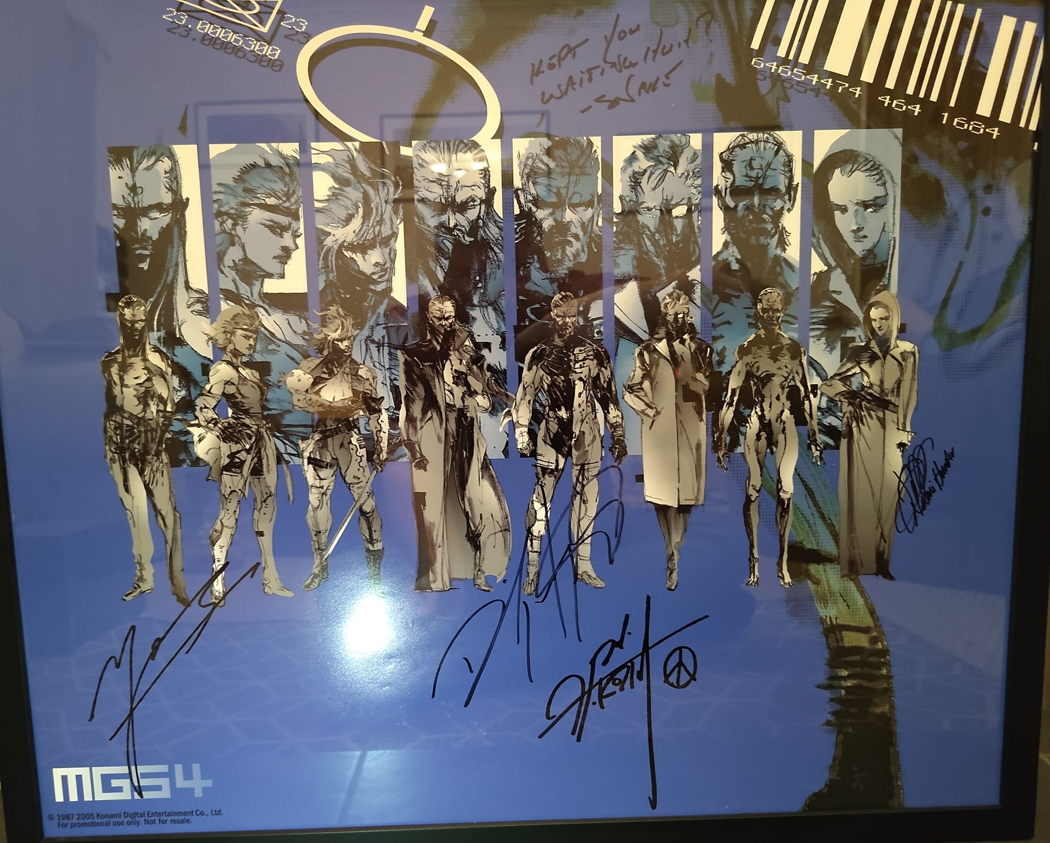 This promo poster originally displayed at E3 2005 when MGS4 was