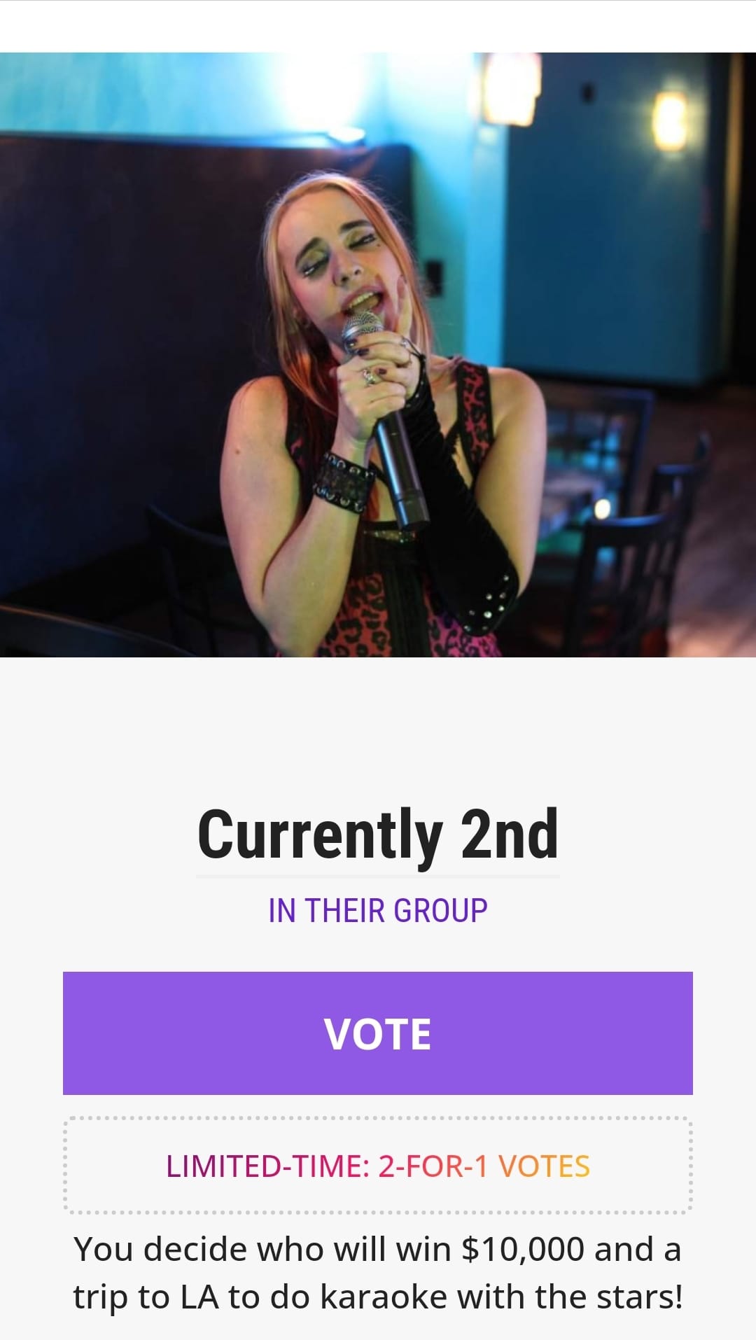 Trading votes for contest entries on karaokeko and bidiboo